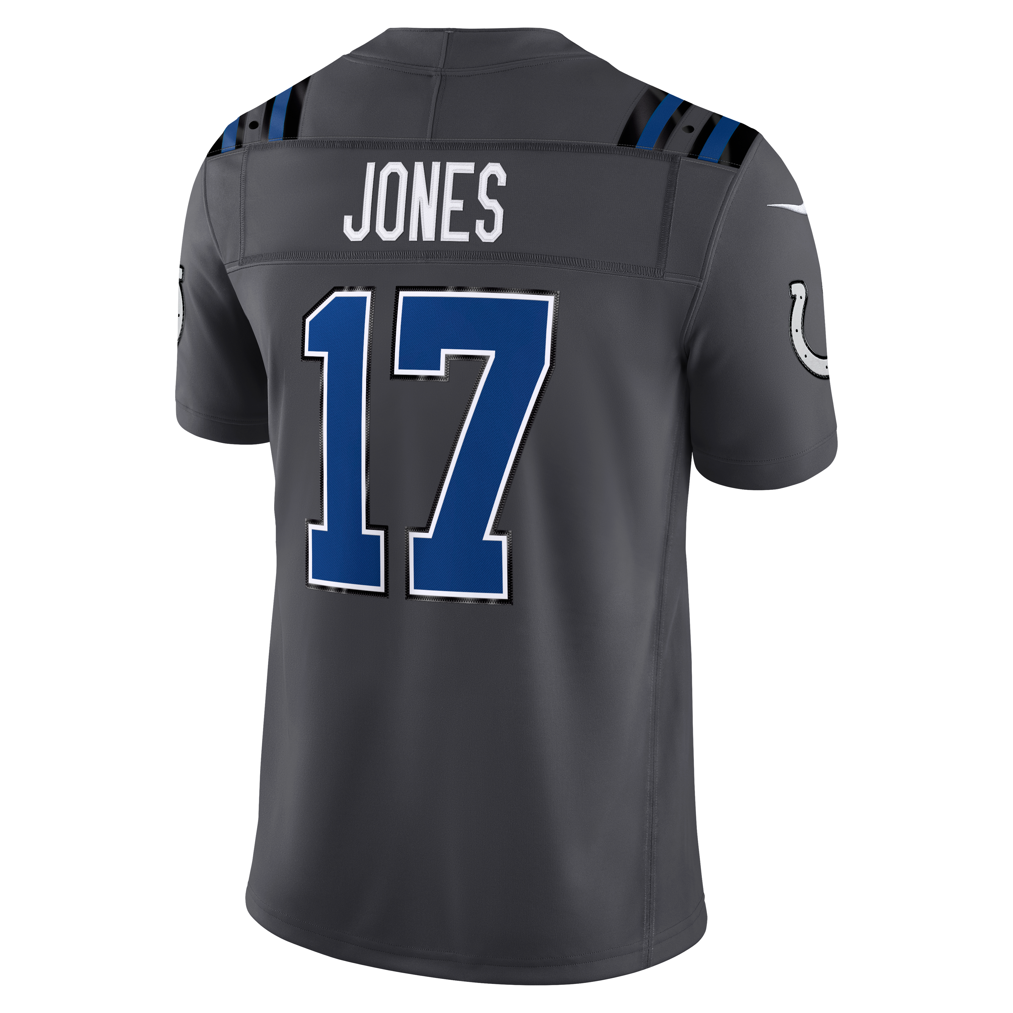 Men's Nike Daniel Jones Anthracite Indianapolis Colts 2026 Rivalries Collection Stitched Limited Jersey