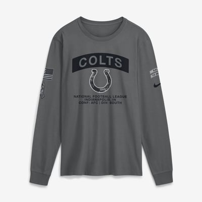  Indianapolis Colts Nike 2026 Salute to Service Long Sleeve T-Shirt - Gray