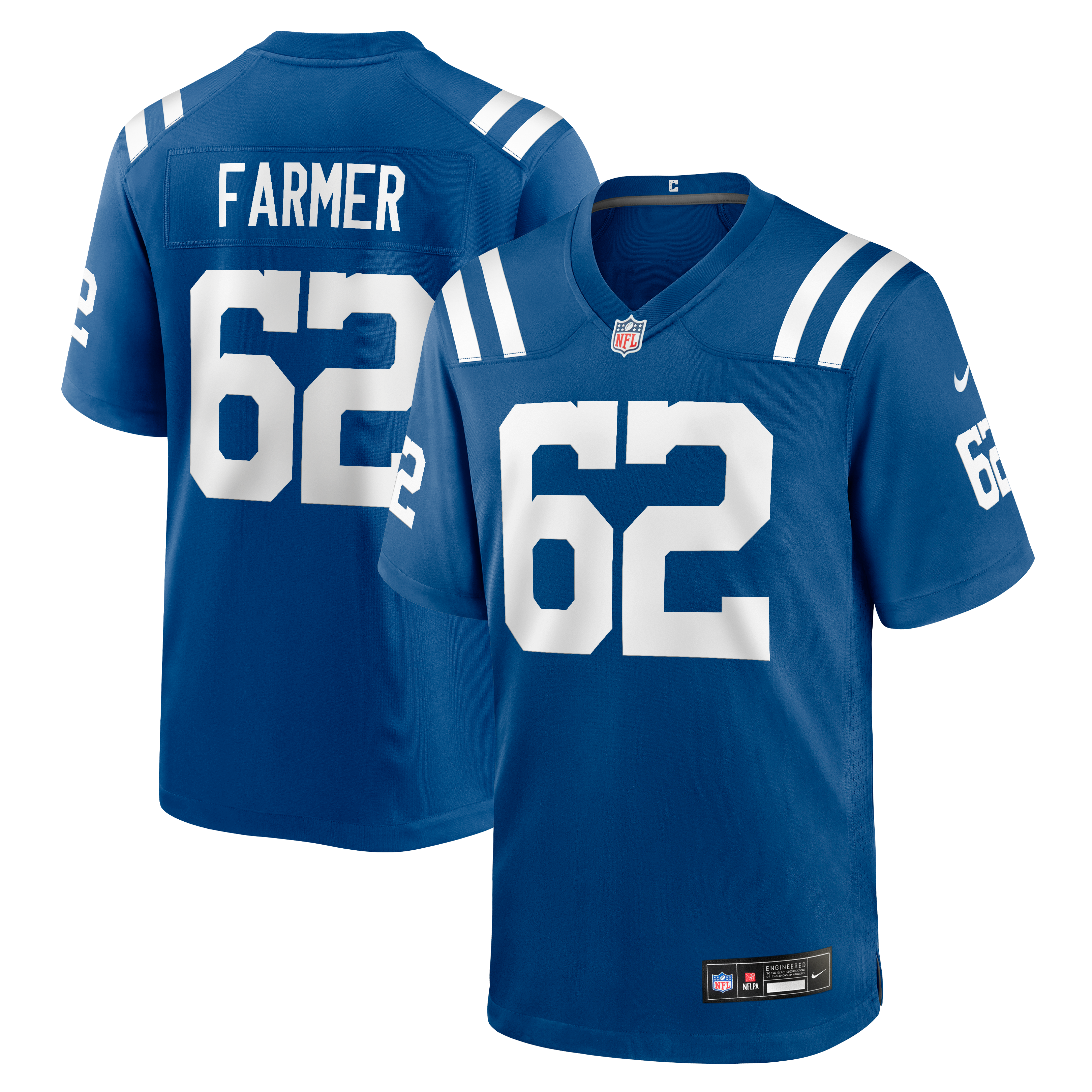 Men's Nike Jalen Farmer Royal Indianapolis Colts Team Game Jersey