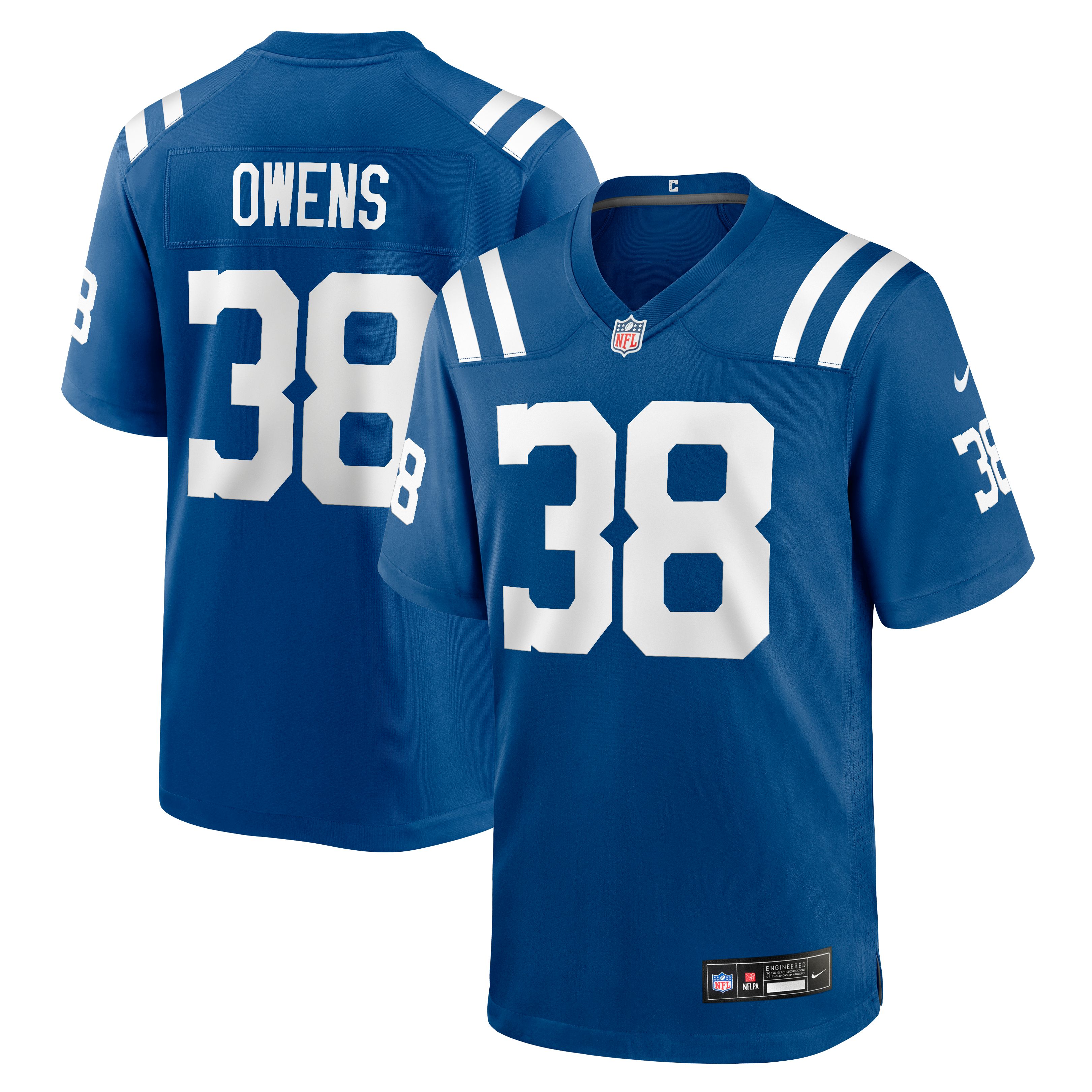 Maillot de match Nike Jonathan Owens Royal Indianapolis Colts pour homme