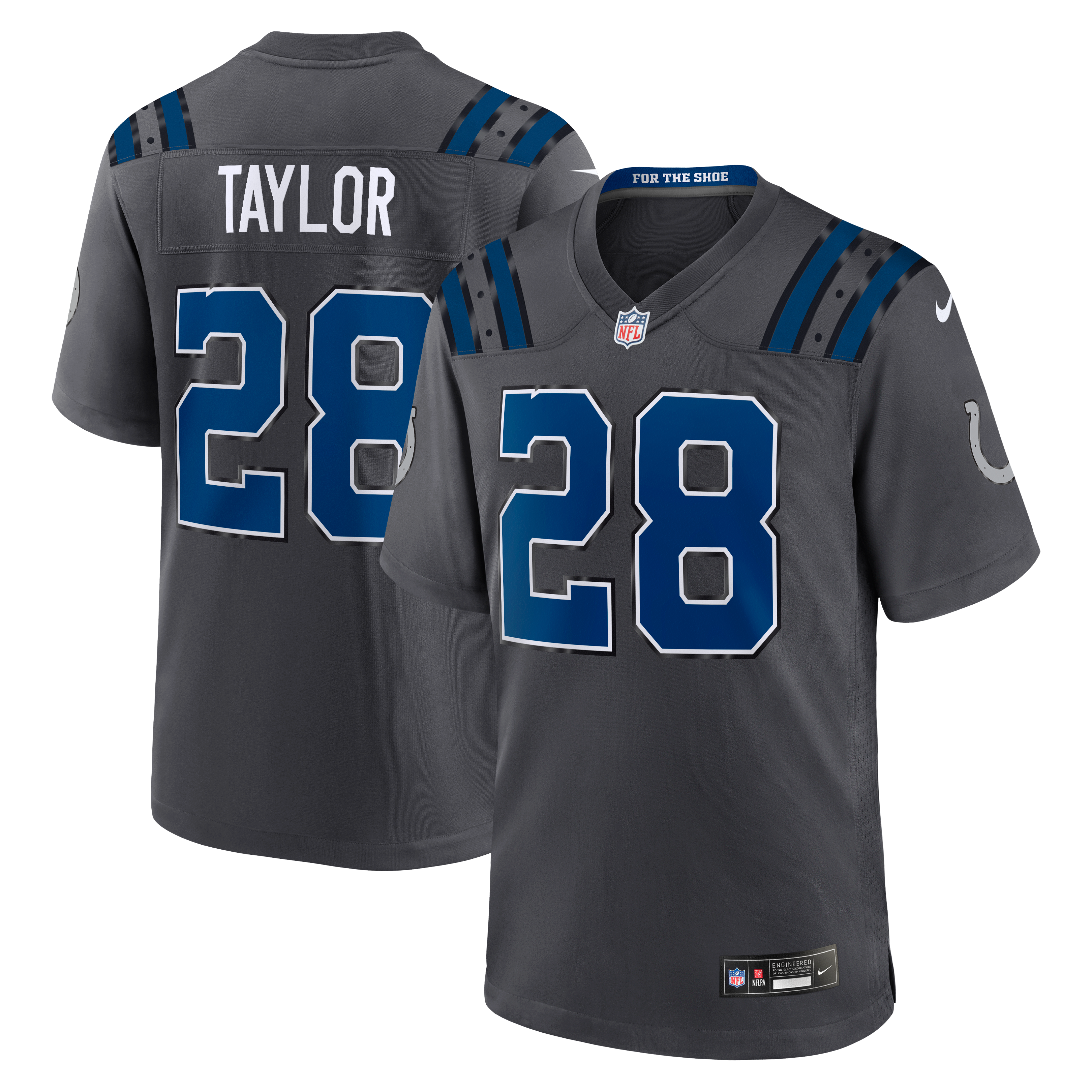 Men's Nike Jonathan Taylor Anthracite Indianapolis Colts 2026 Rivalries Collection Game Jersey