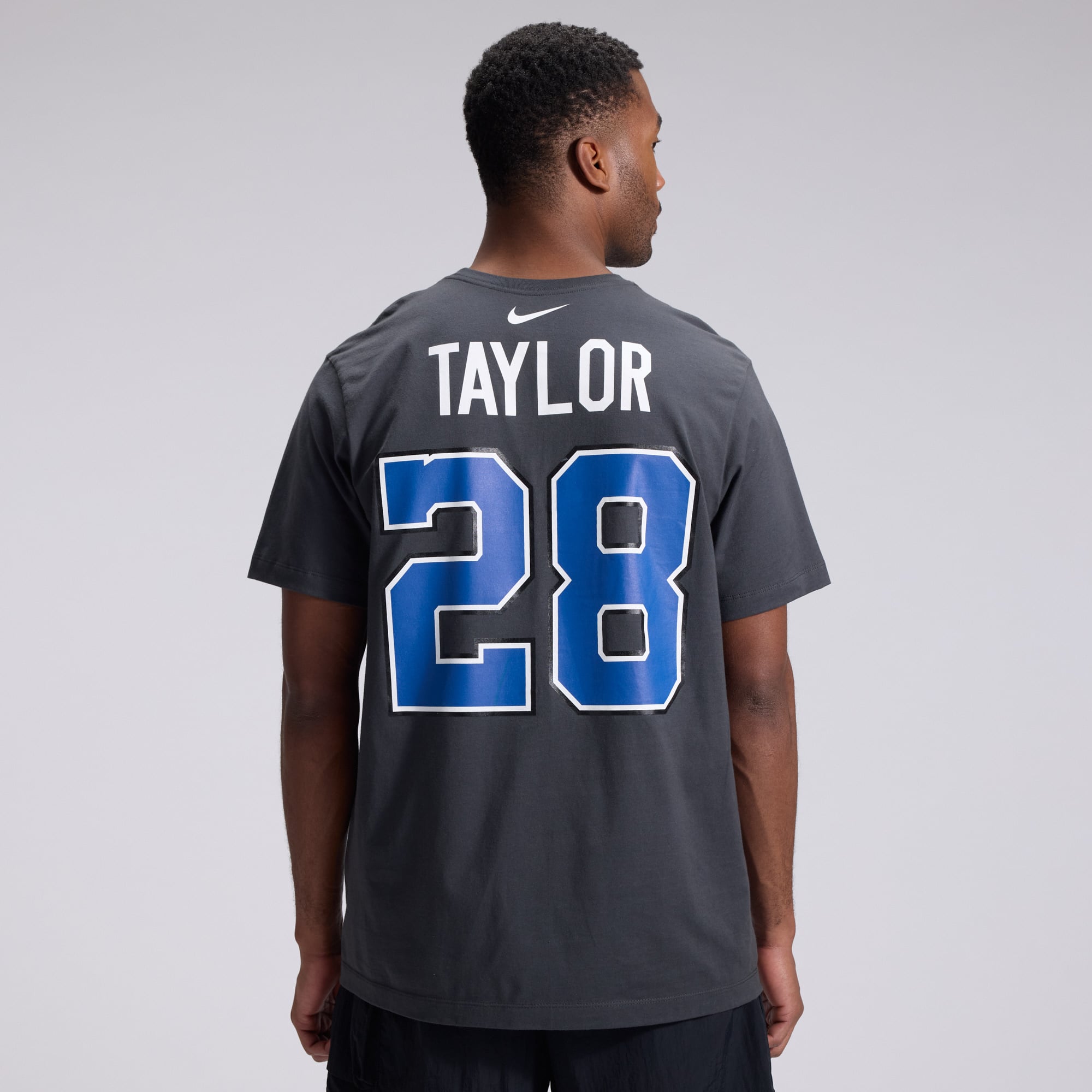 Men's Nike Jonathan Taylor Anthracite Indianapolis Colts 2026 Rivalries Collection Player Name & Number T-Shirt
