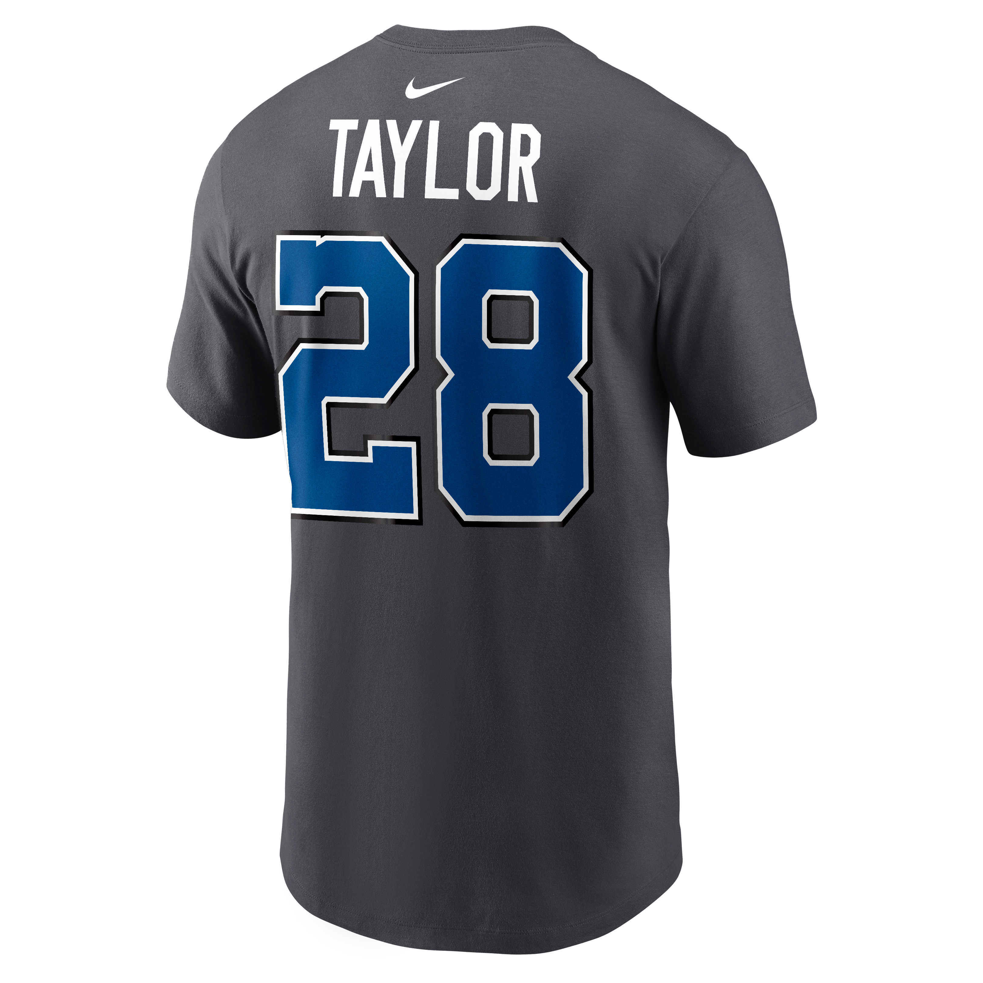 Men's Nike Jonathan Taylor Anthracite Indianapolis Colts 2026 Rivalries Collection Player Name & Number T-Shirt