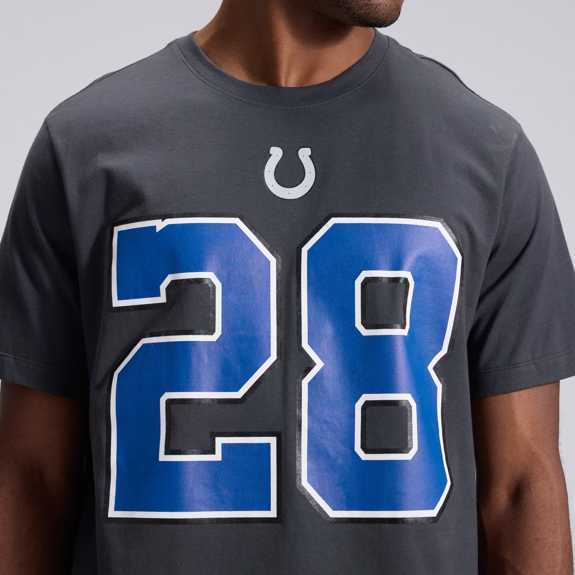 Men's Nike Jonathan Taylor Anthracite Indianapolis Colts 2026 Rivalries Collection Player Name & Number T-Shirt