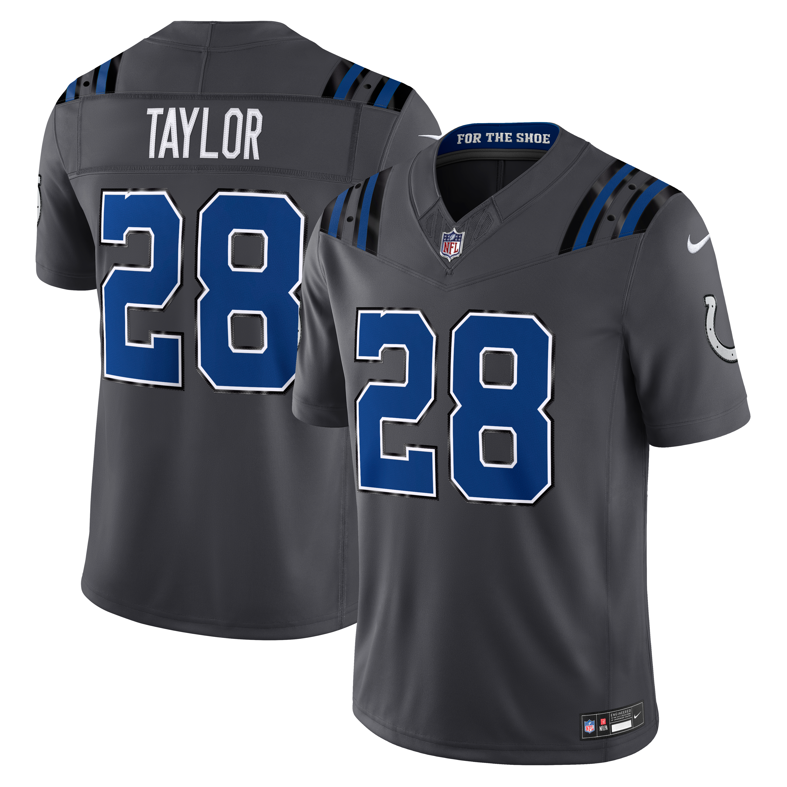 Men's Nike Jonathan Taylor Anthracite Indianapolis Colts 2026 Rivalries Collection Stitched Limited Jersey
