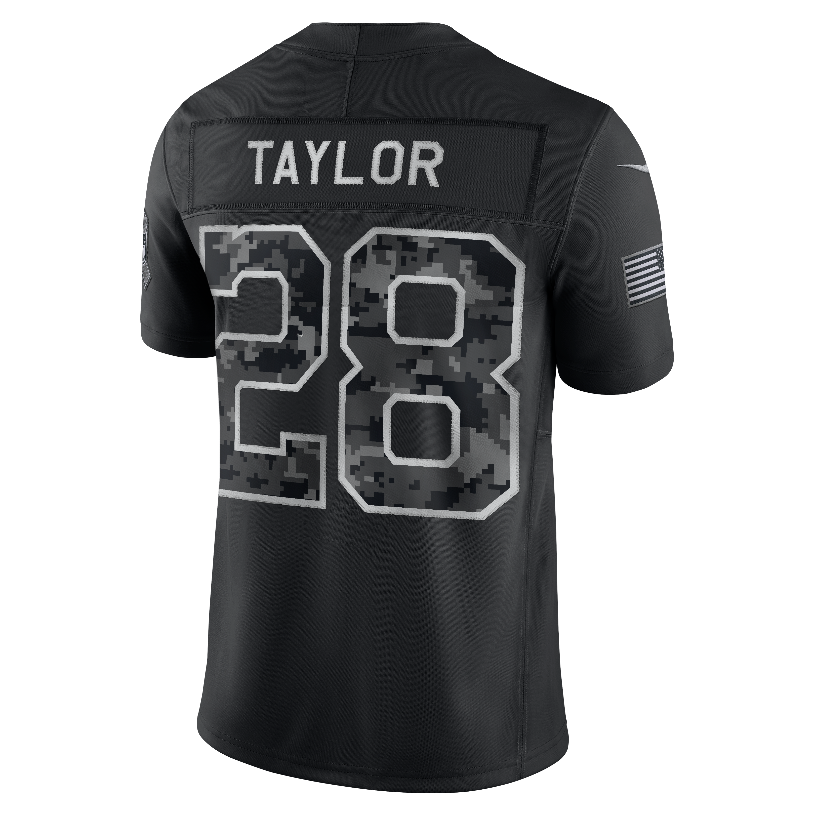 Maillot Nike Jonathan Taylor noir pour homme, Indianapolis Colts 2026 Salute to Service, édition limitée cousue