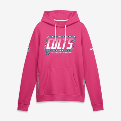 Indianapolis Colts Nike 2026 NFL Crucial Catch Sideline Standard Issue Dri-FIT Pullover Hoodie - Pink