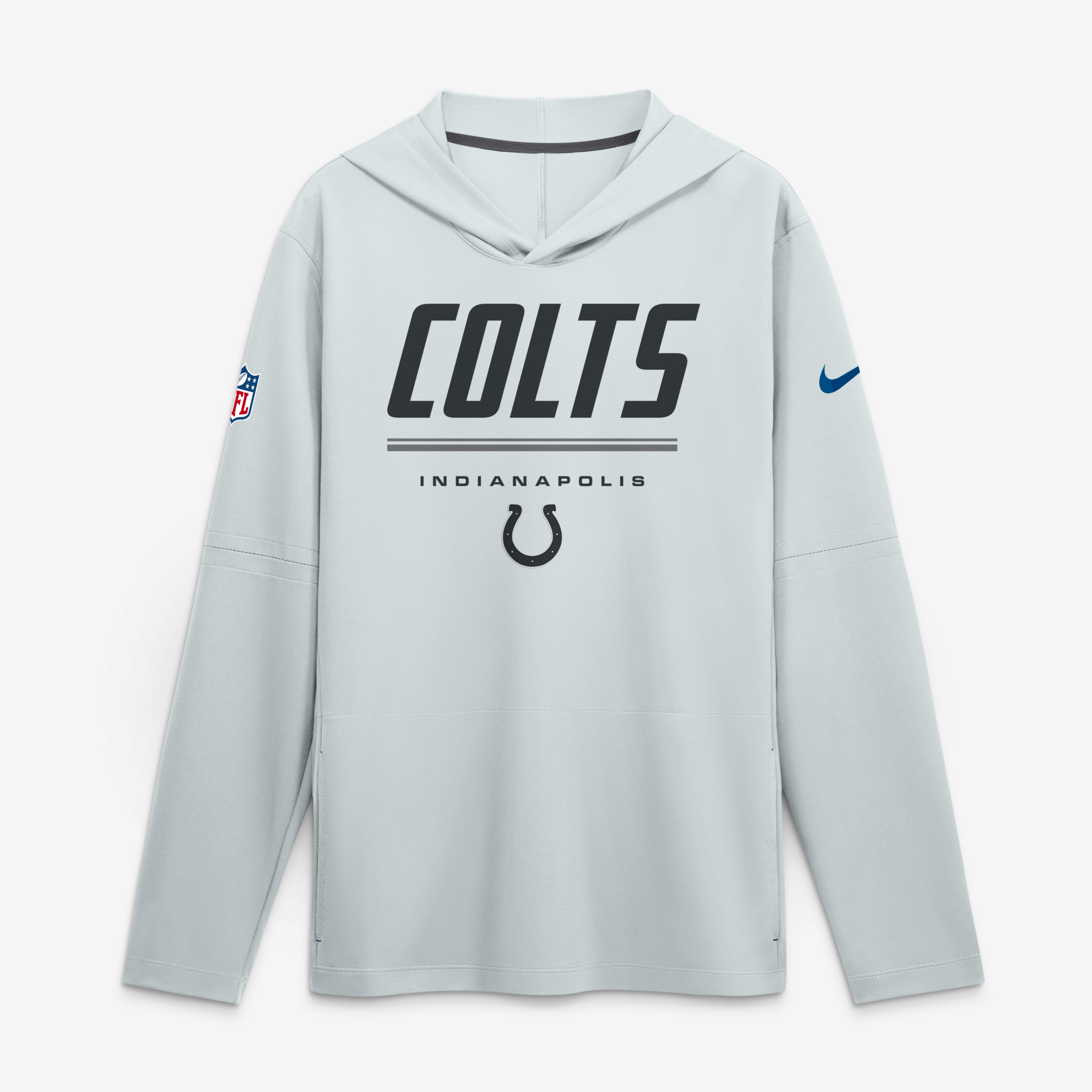 Men's Nike Royal Indianapolis Colts Sideline Game On Lightweight Long Sleeve Hooded Dri-FIT Top