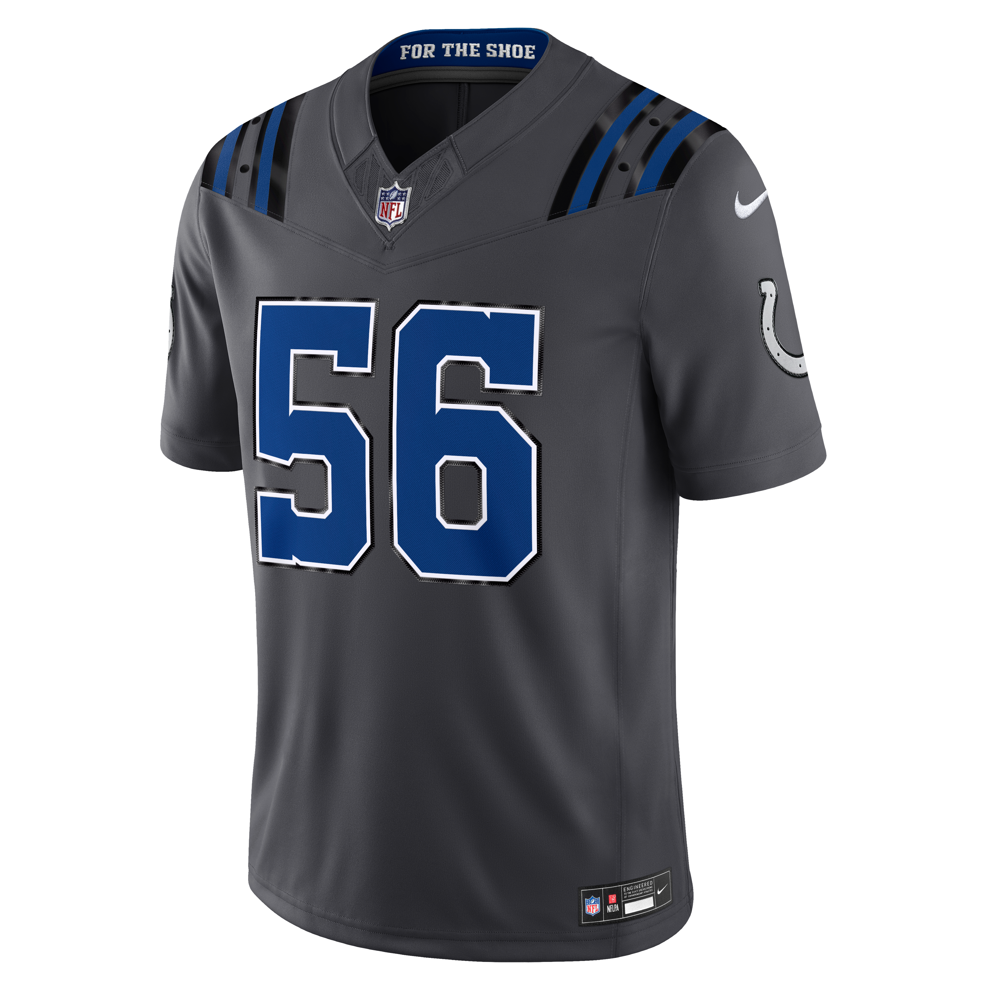 Men's Nike Quenton Nelson Anthracite Indianapolis Colts 2026 Rivalries Collection Stitched Limited Jersey