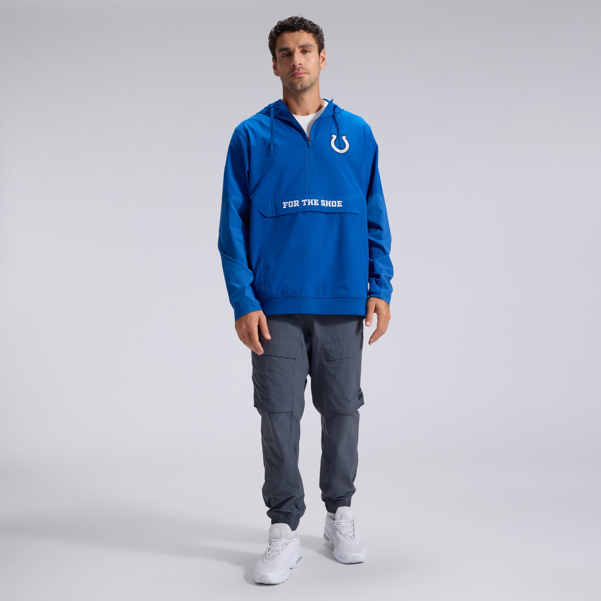 Men's Nike Royal Indianapolis Colts 2026 Rivalries Collection Sideline Anorak Half-Zip Jacket