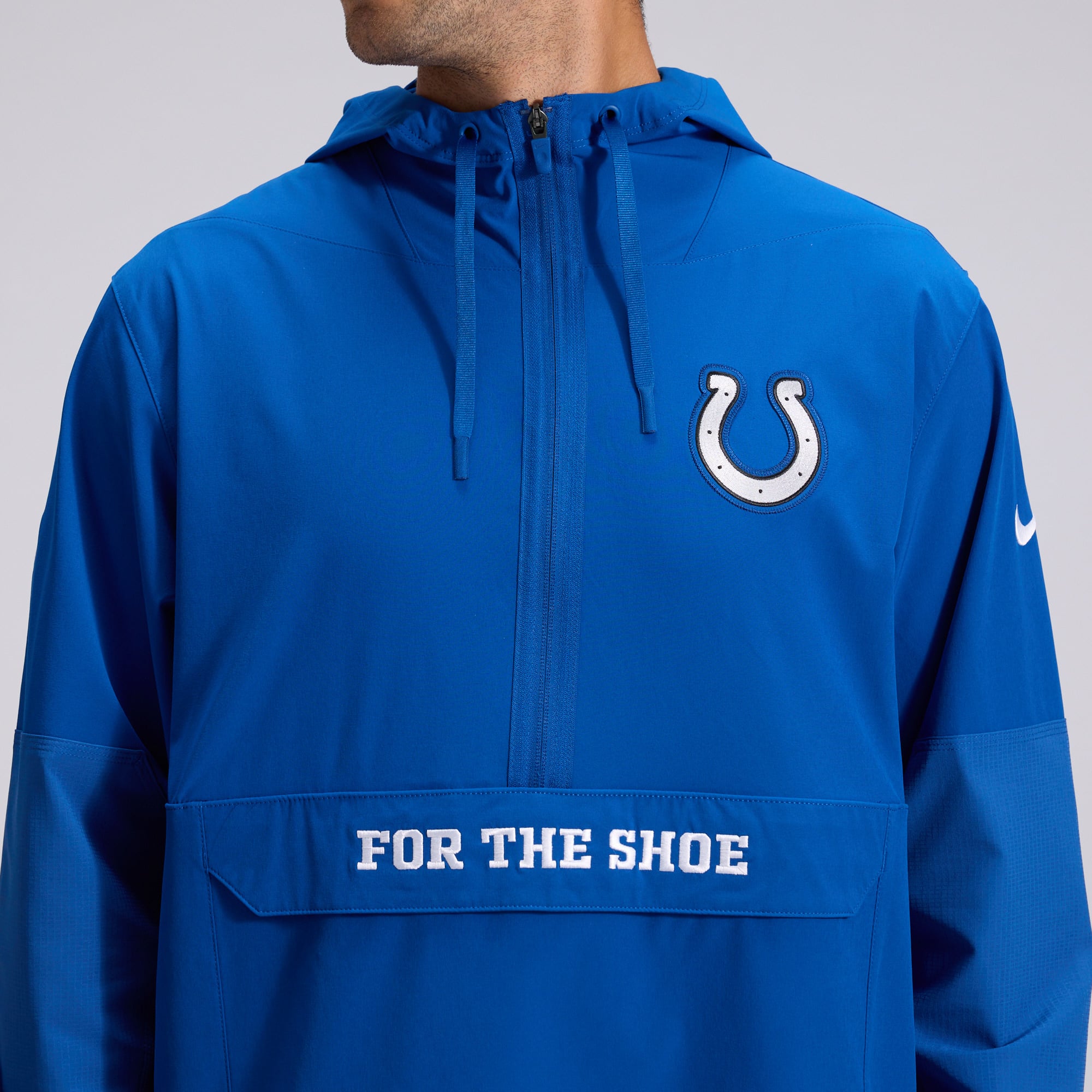 Men's Nike Royal Indianapolis Colts 2026 Rivalries Collection Sideline Anorak Half-Zip Jacket