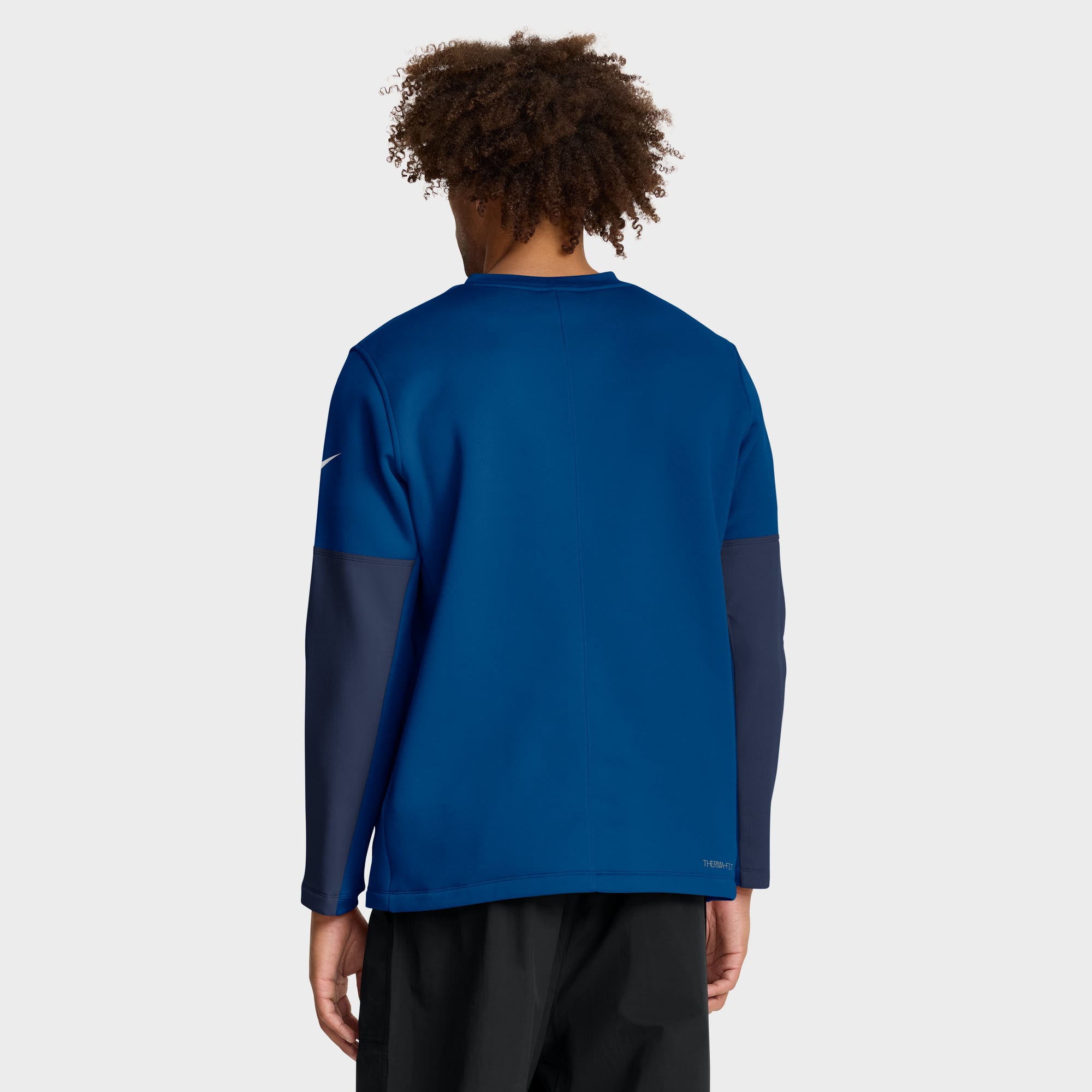 Men's Nike Royal Indianapolis Colts Sideline Coaches Midweight Therma-FIT Crew Pullover