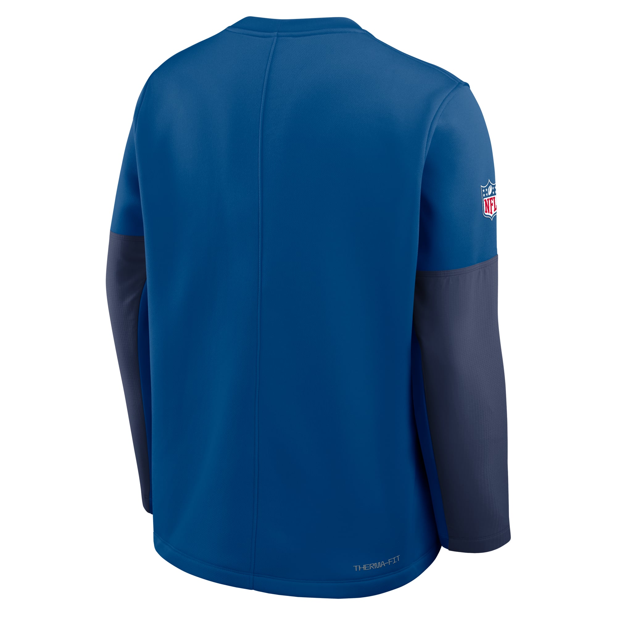 Men's Nike Royal Indianapolis Colts Sideline Coaches Midweight Therma-FIT Crew Pullover