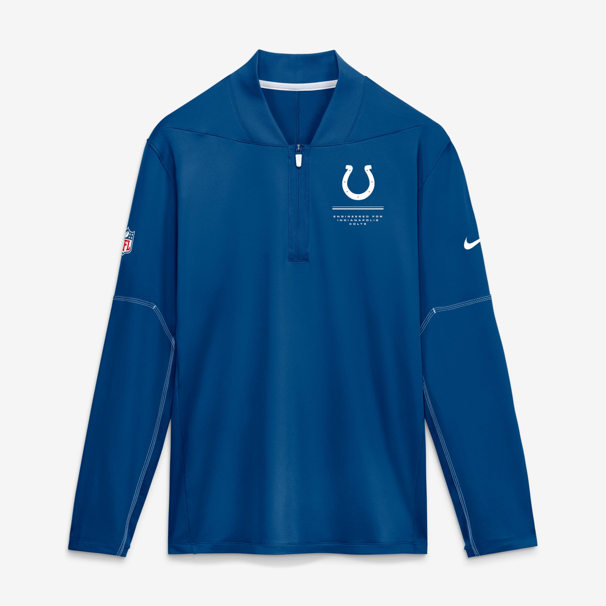 Men's Nike Royal Indianapolis Colts Sideline Logo Glory Midweight Dri-FIT Half-Zip Pullover
