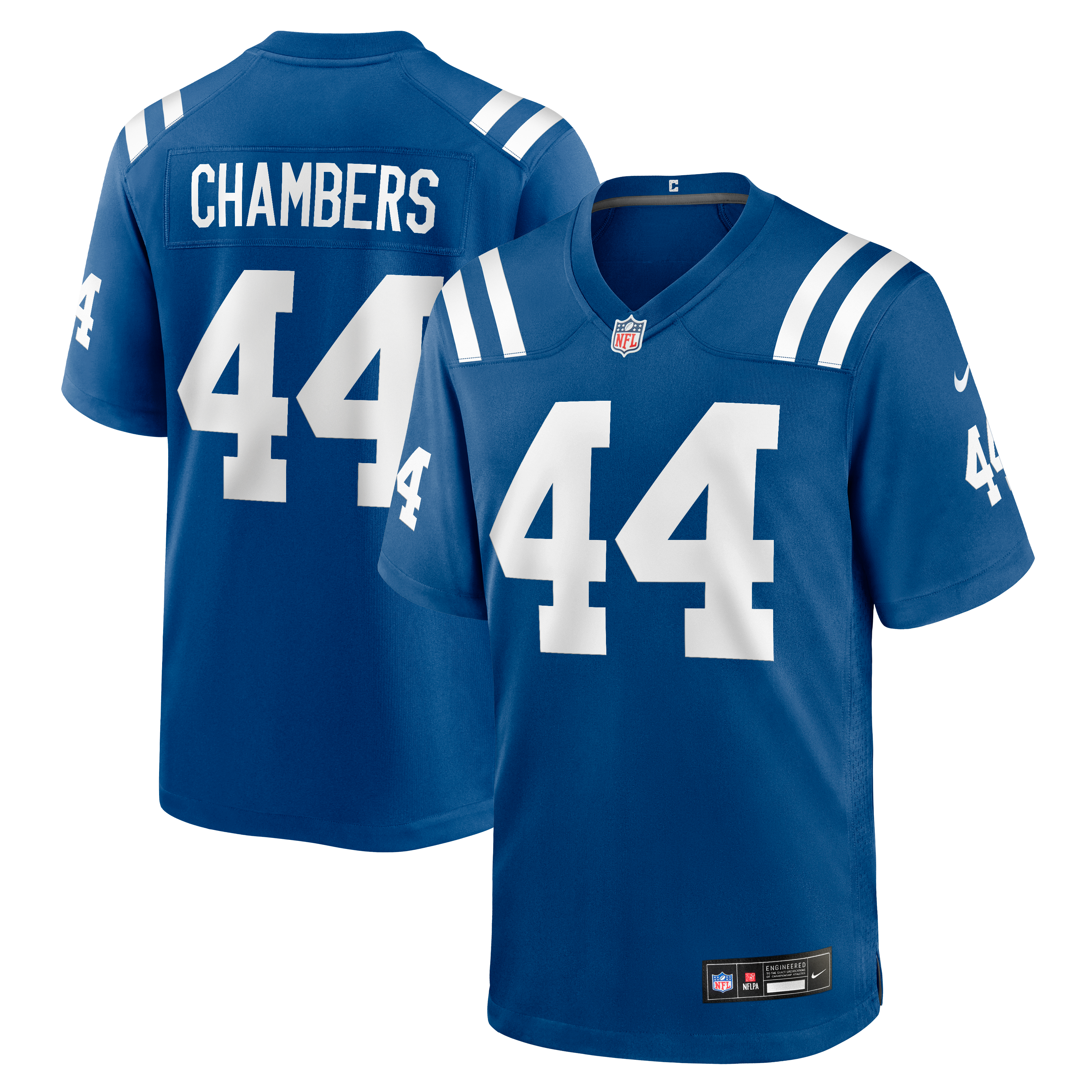 Maillot de match Nike Tahj Chambers Royal Indianapolis Colts pour homme
