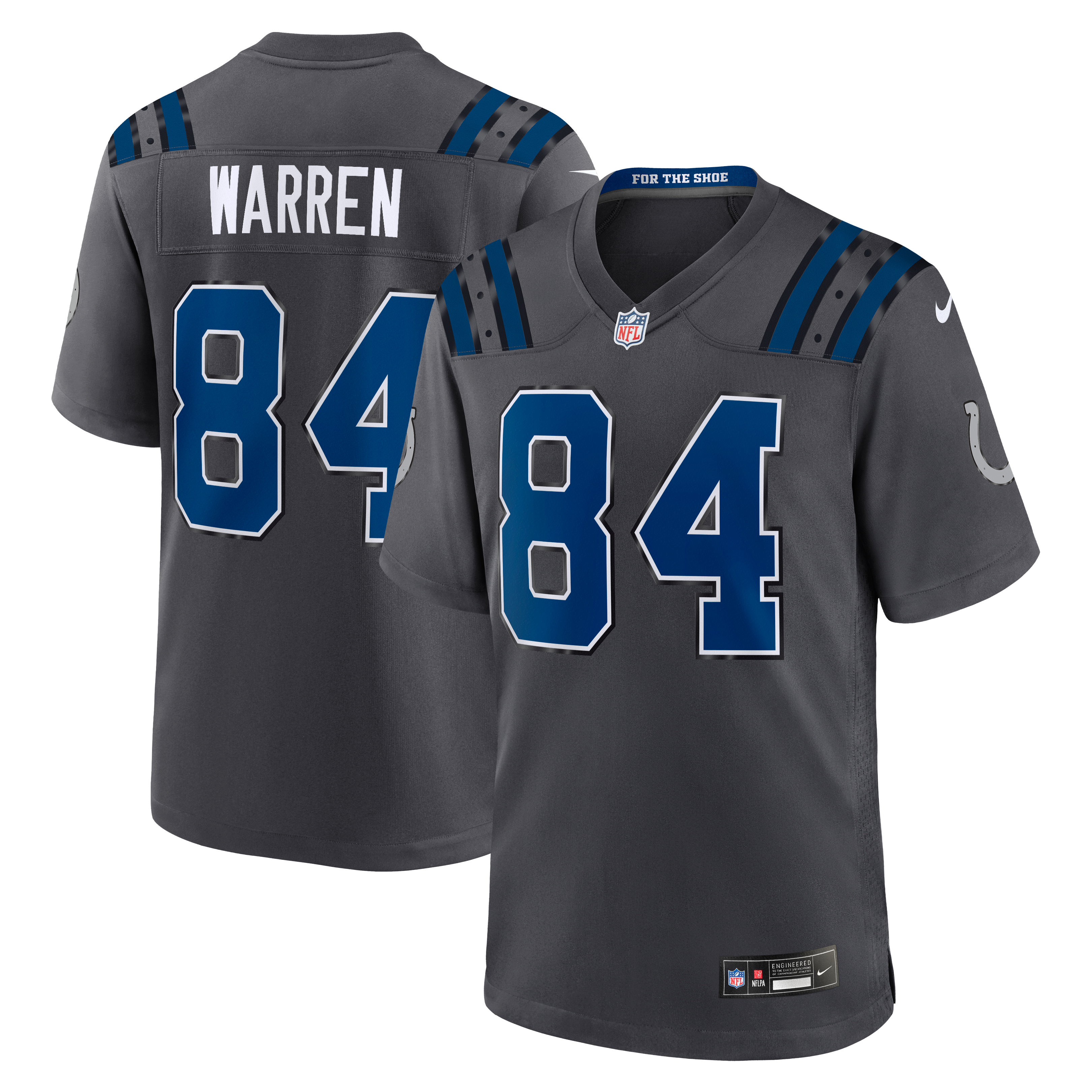 Men's Nike Tyler Warren Anthracite Indianapolis Colts 2026 Rivalries Collection Game Jersey
