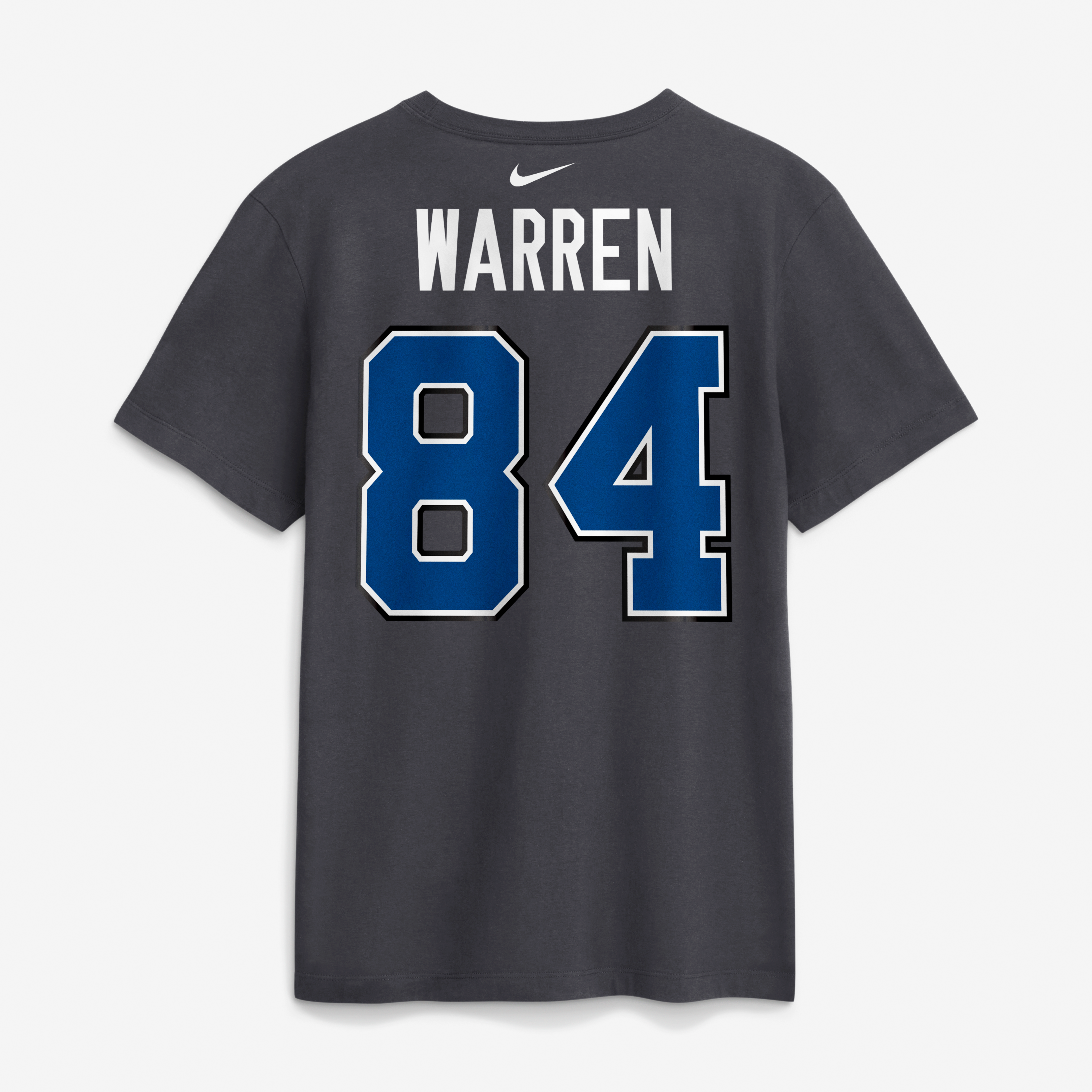Men's Nike Tyler Warren Anthracite Indianapolis Colts 2026 Rivalries Collection Player Name & Number T-Shirt