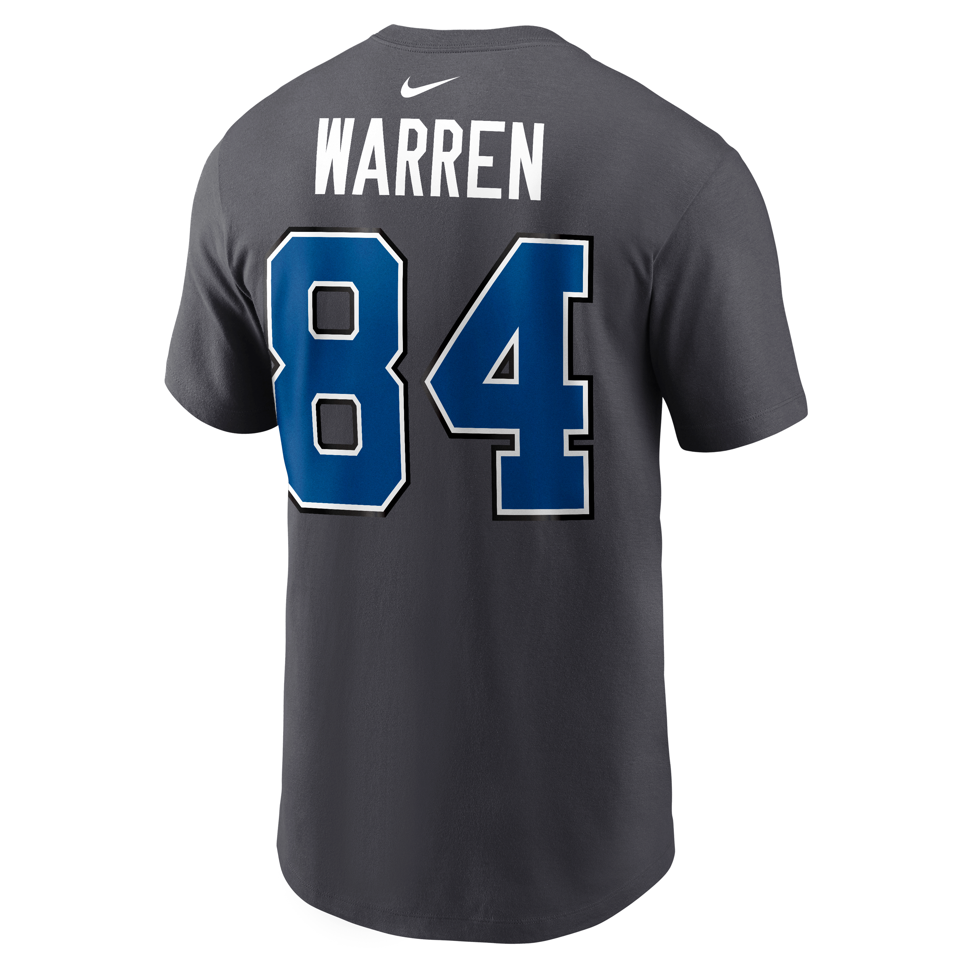 Men's Nike Tyler Warren Anthracite Indianapolis Colts 2026 Rivalries Collection Player Name & Number T-Shirt