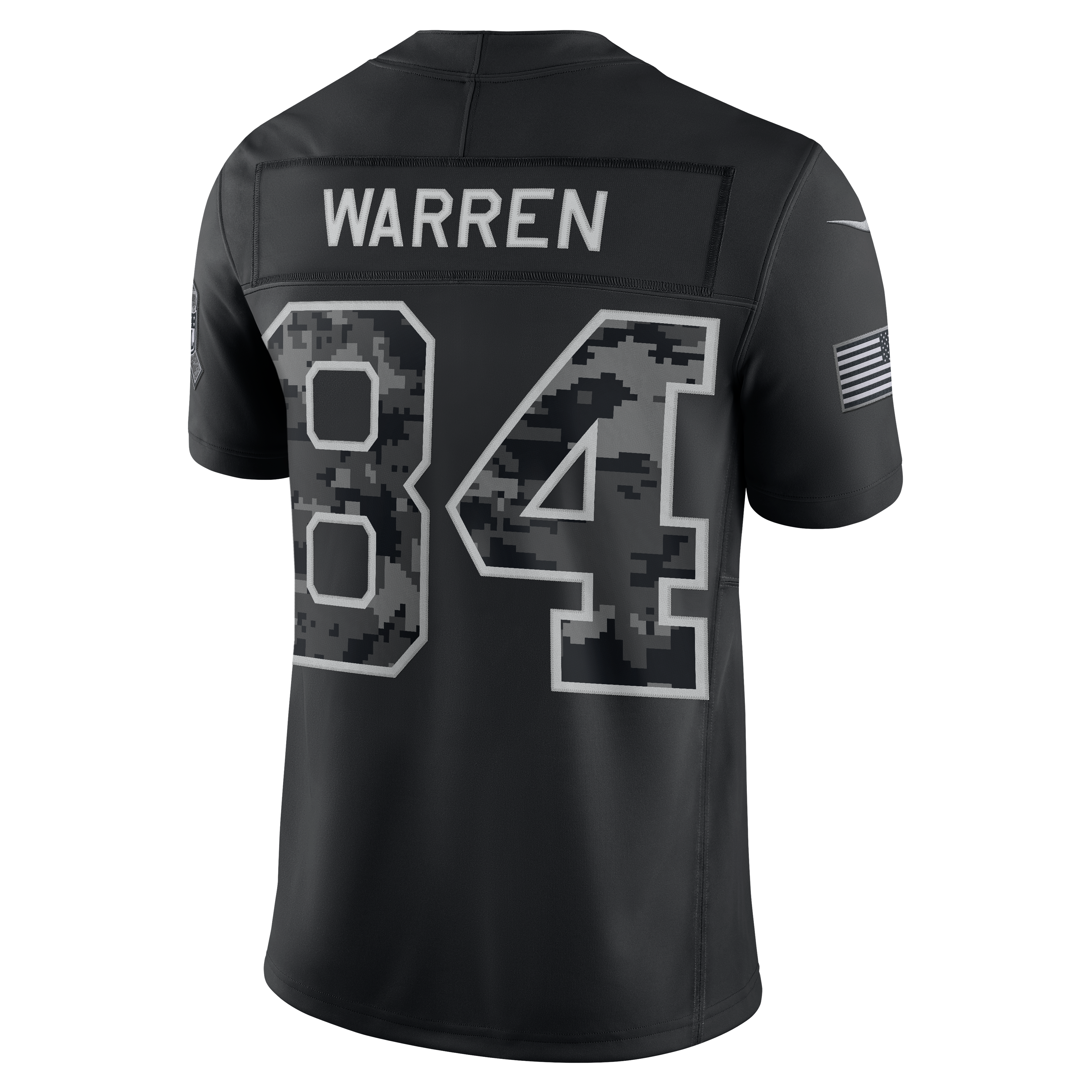 Maillot Nike Tyler Warren noir Indianapolis Colts 2026 Salute to Service, édition limitée cousue