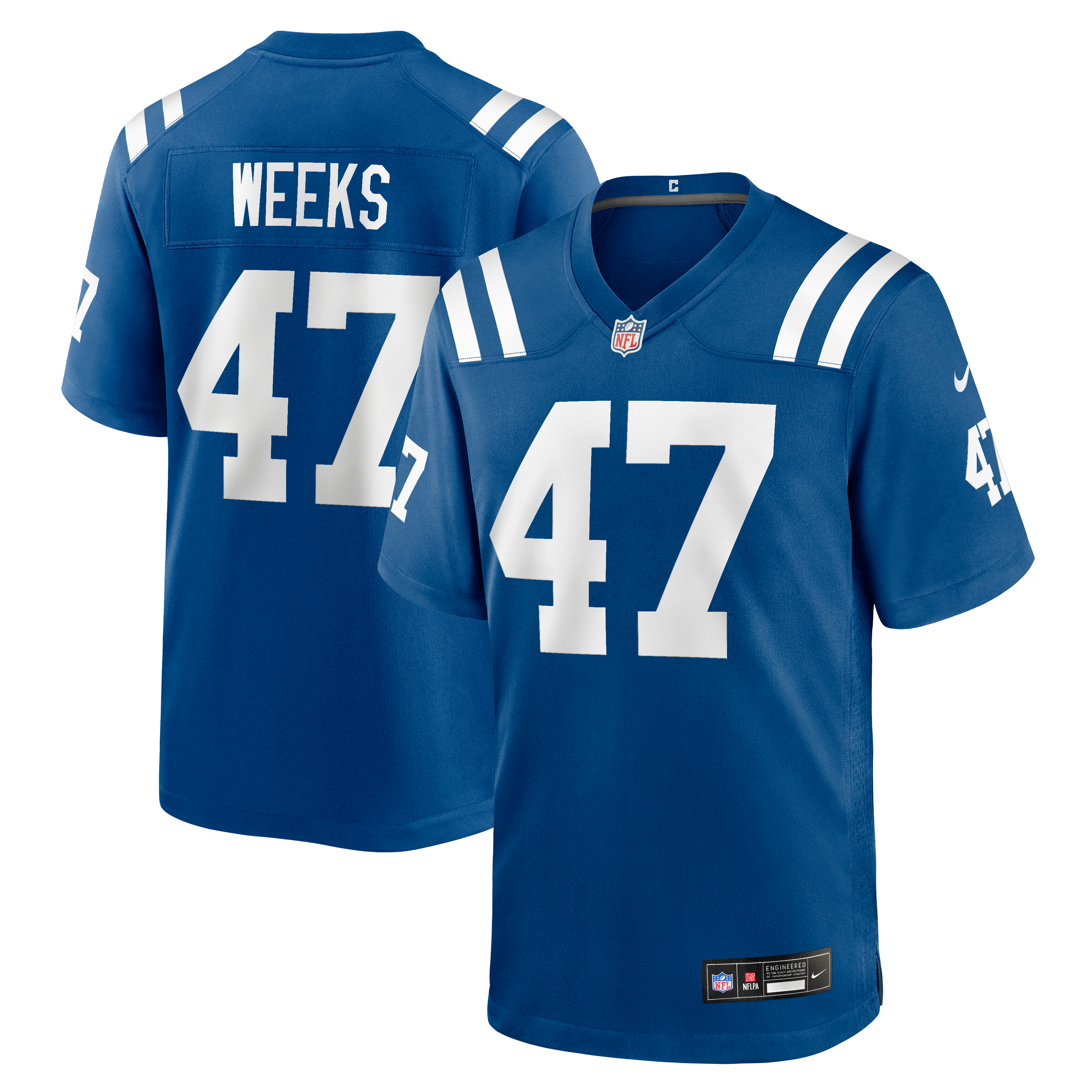 Men's Nike West Weeks Royal Indianapolis Colts Team Game Jersey
