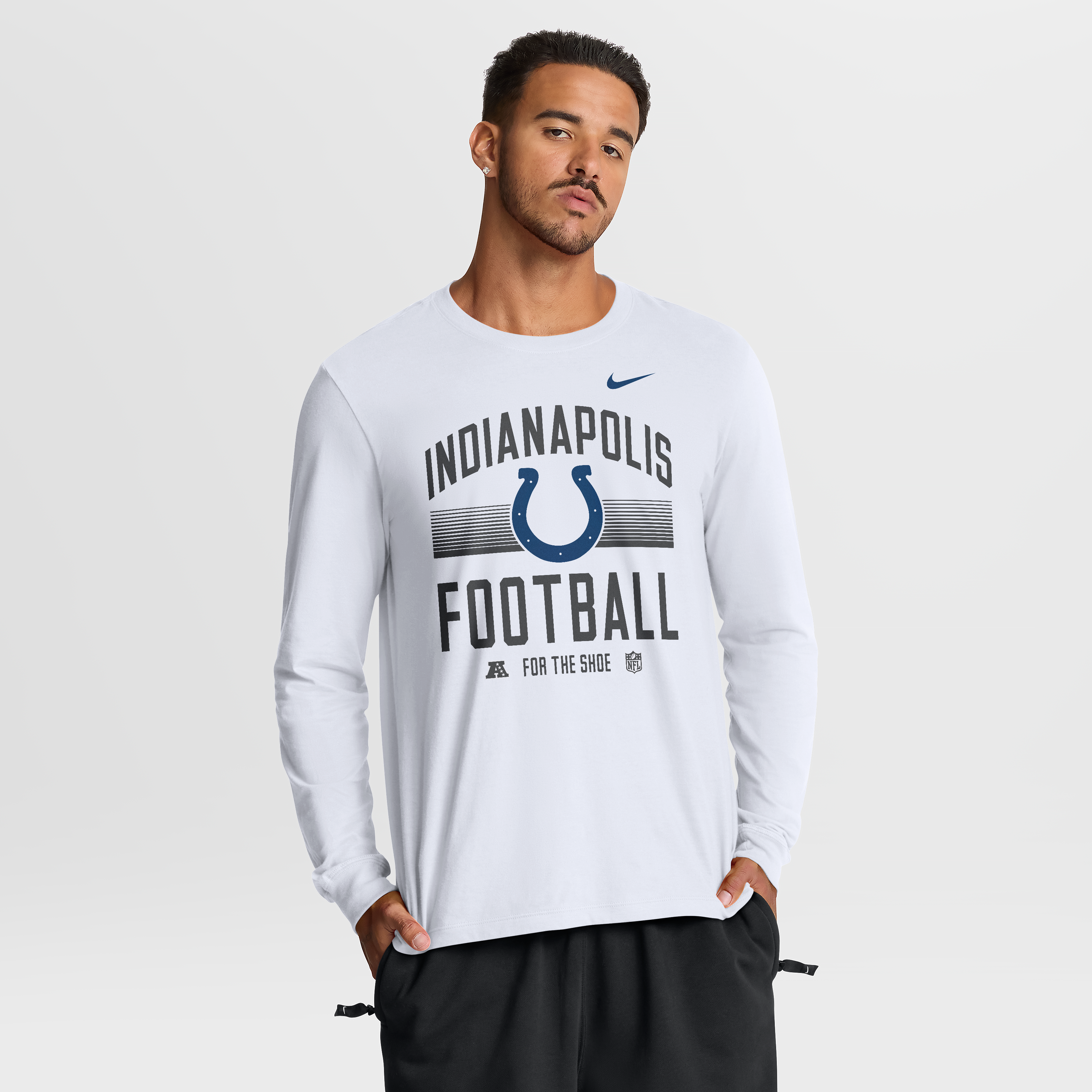 T-shirt à manches longues Nike blanc Indianapolis Colts Always Prepared Essential en coton pour homme