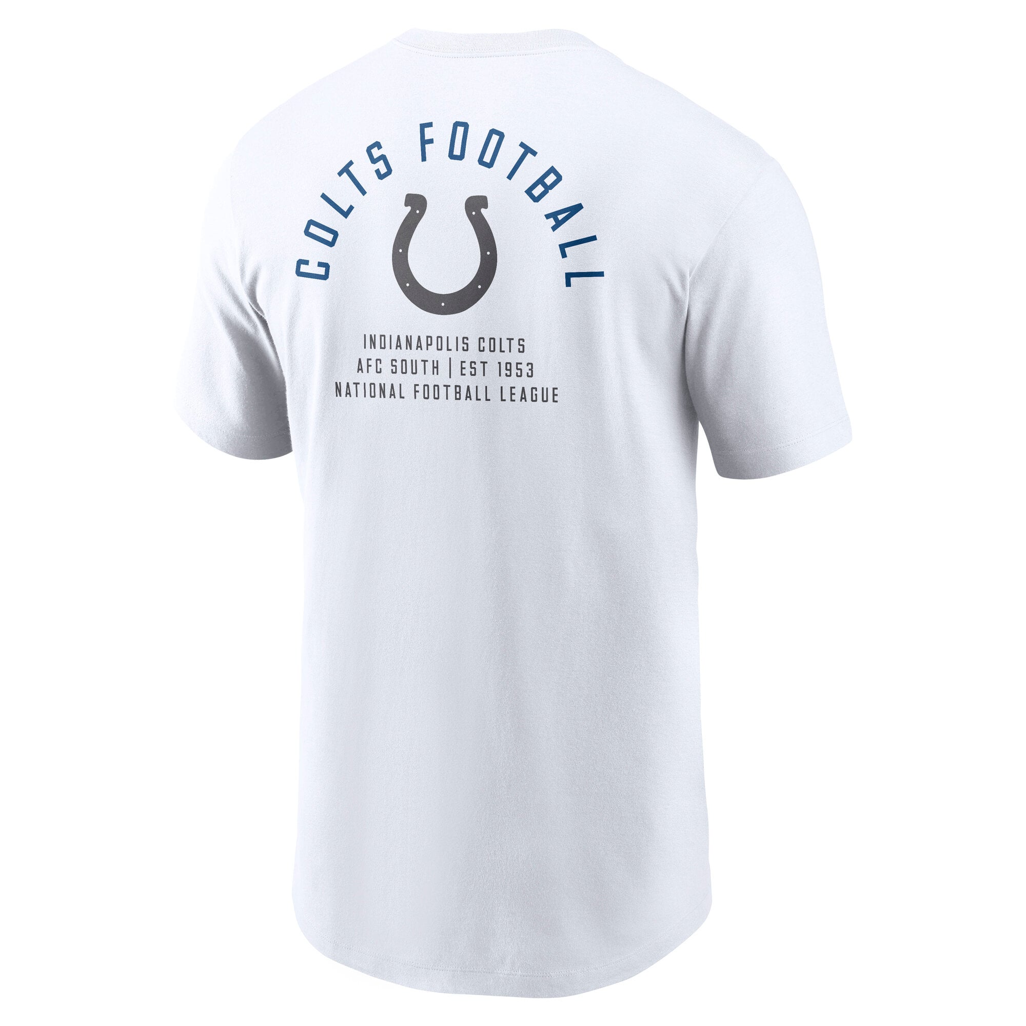 T-shirt Nike blanc pour homme avec logo divisé des Indianapolis Colts