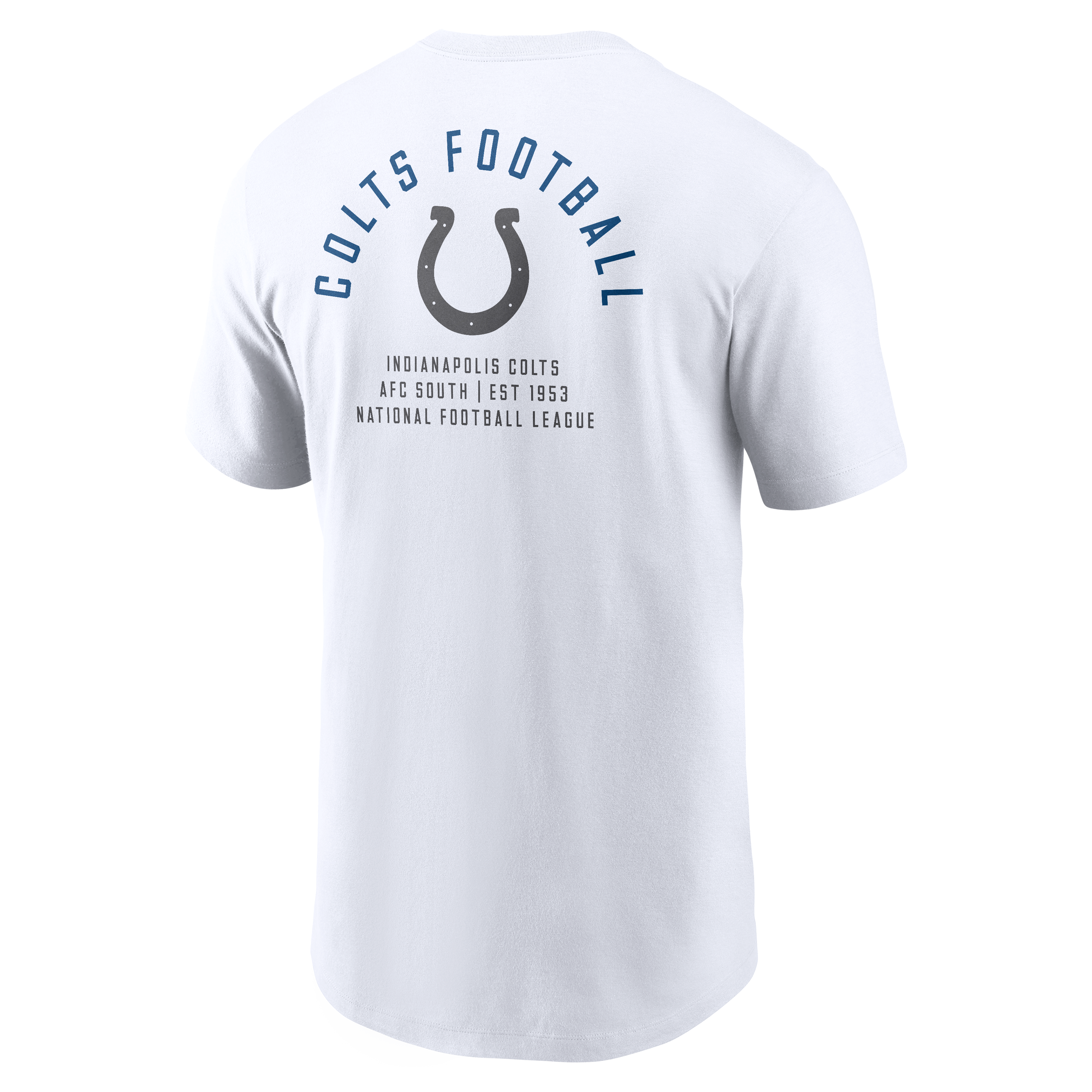 T-shirt Nike blanc pour homme avec logo divisé des Indianapolis Colts