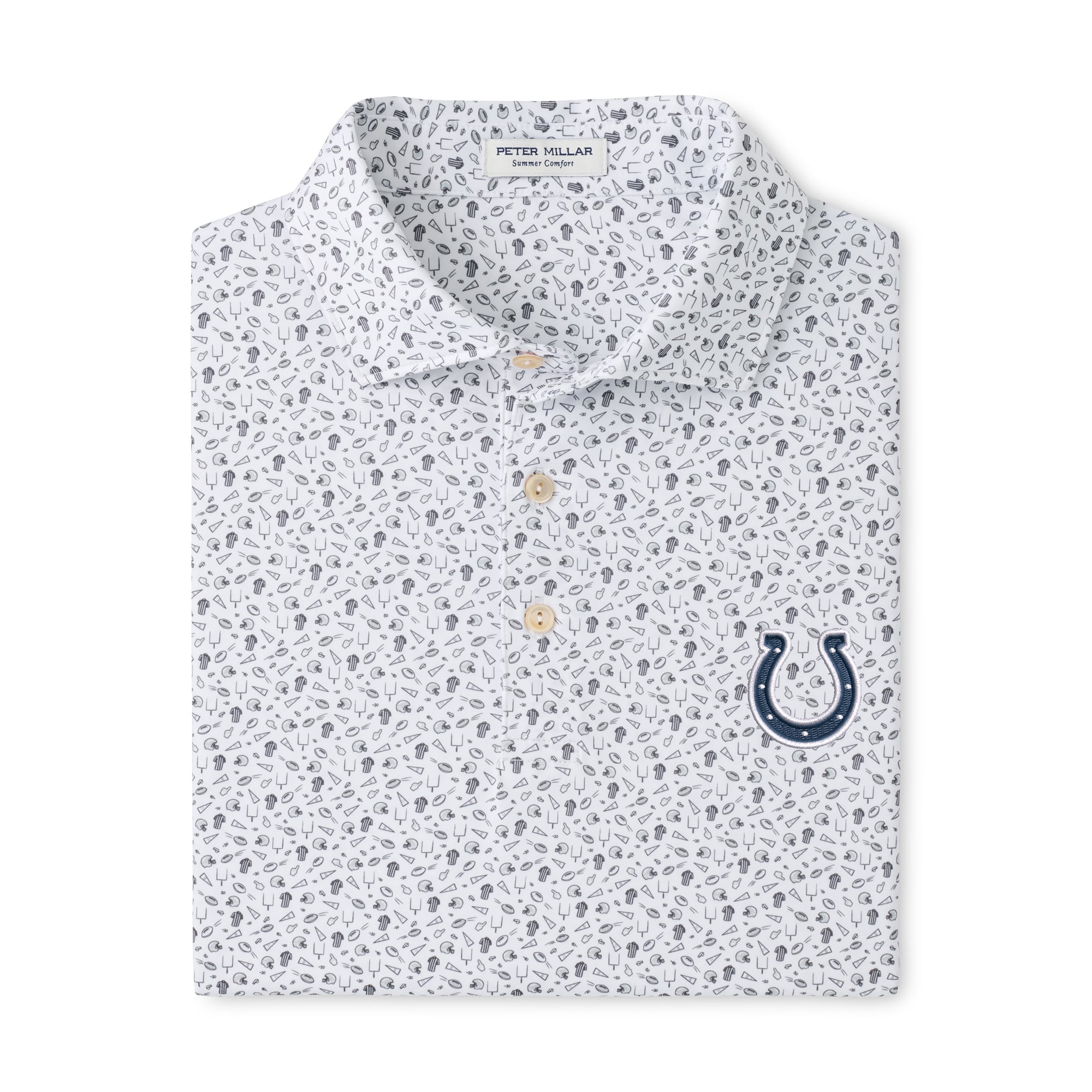 Polo de performance gris Peter Millar pour homme, modèle Kick Off des Indianapolis Colts.
