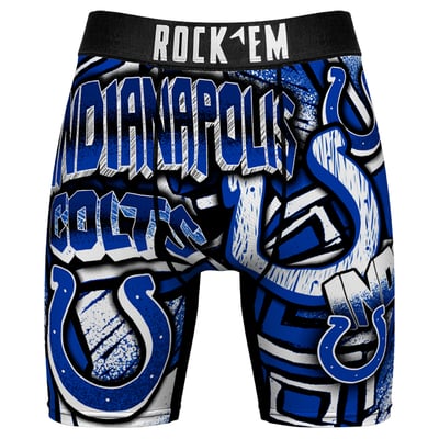  Indianapolis Colts Rock Em Socks Sketched Out Boxer Briefs - Royal