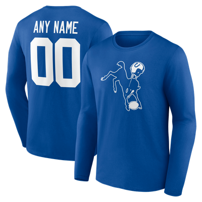 Indianapolis Colts  Team Authentic Classic Personalized Name & Number Long Sleeve T-Shirt - Royal