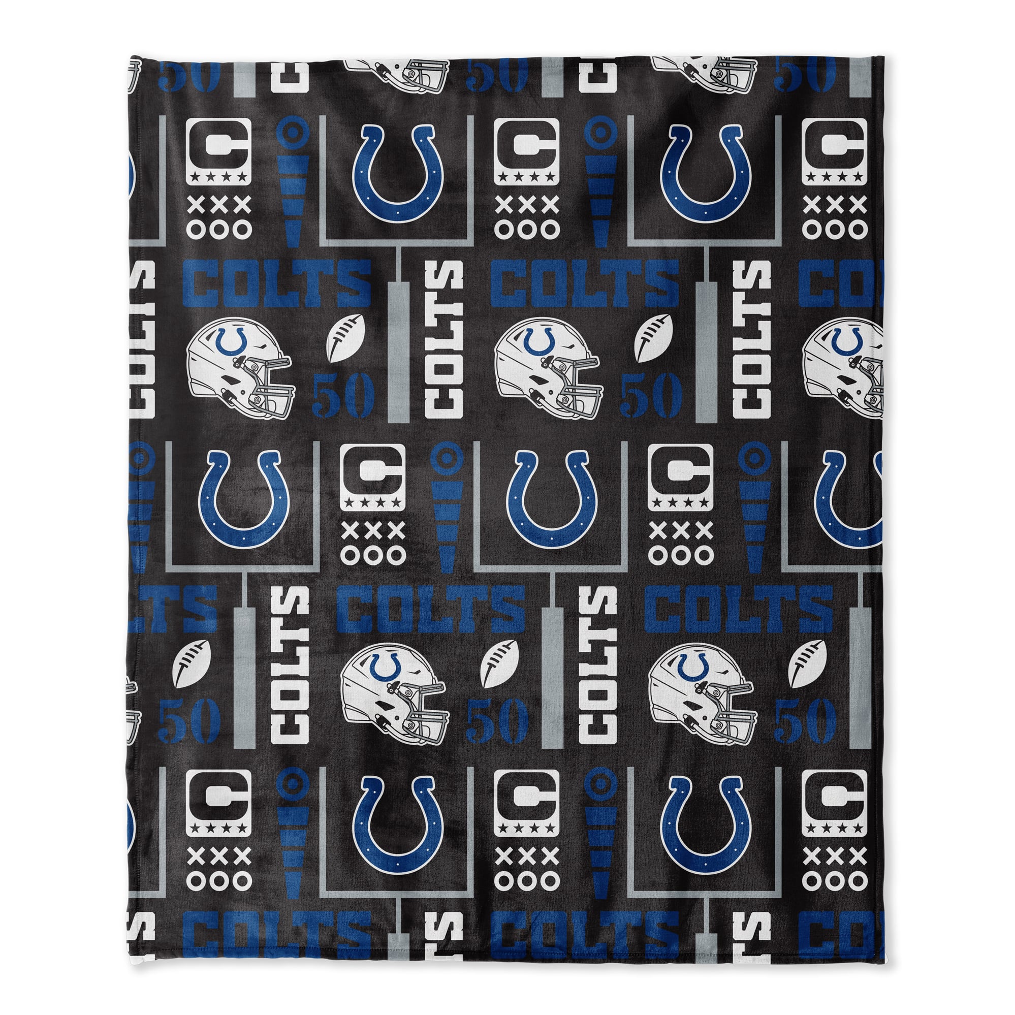 Pegasus Indianapolis Colts 50" x 60" Blackout Team Spirit Ultra Soft Throw & Plush Football Combo Pack