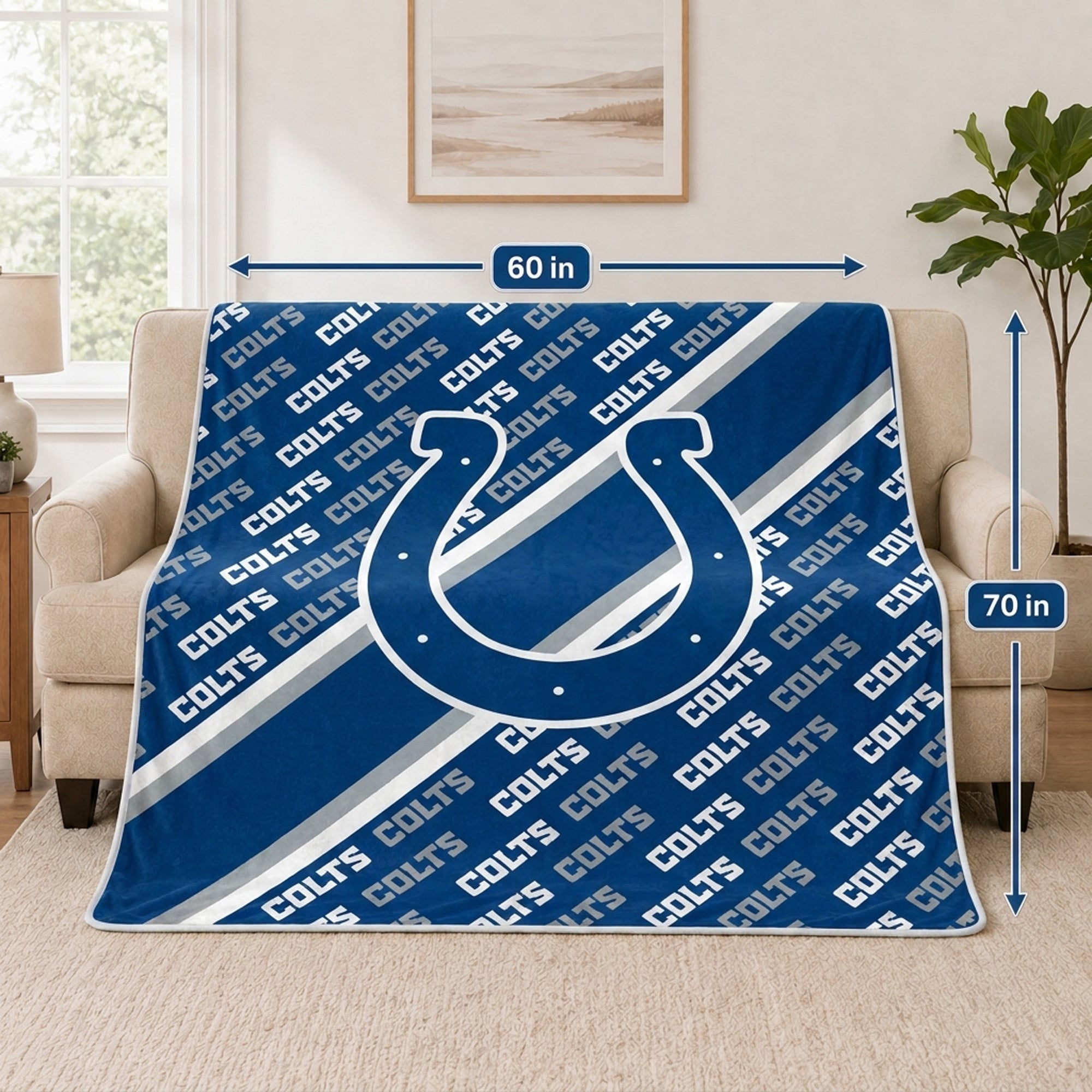 Couverture ultra douce Pegasus Indianapolis Colts 60" x 70" (diagonale doublée)