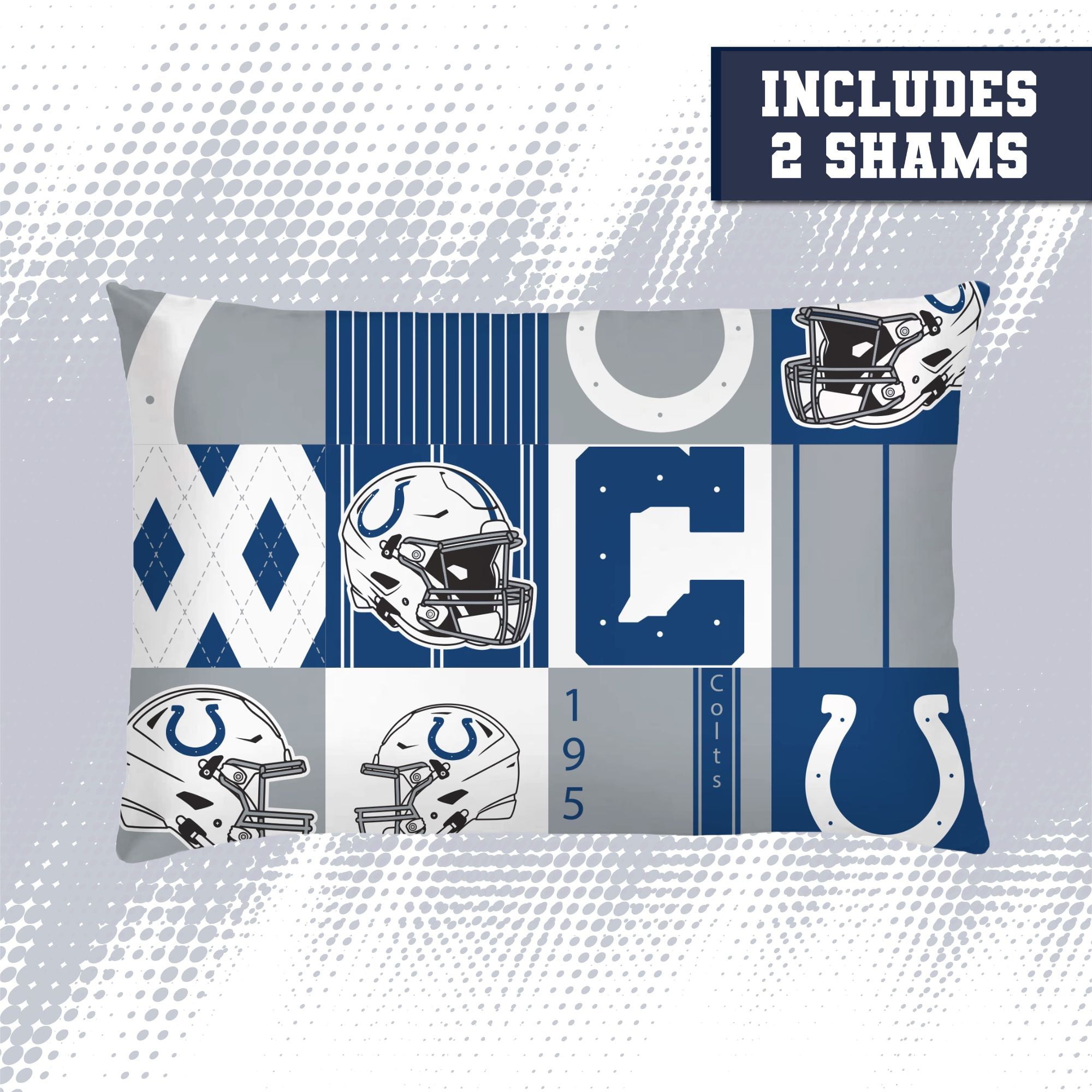 Pegasus Indianapolis Colts Patchwork Plaid Three-Piece Full/Queen Bed in a Bag Set