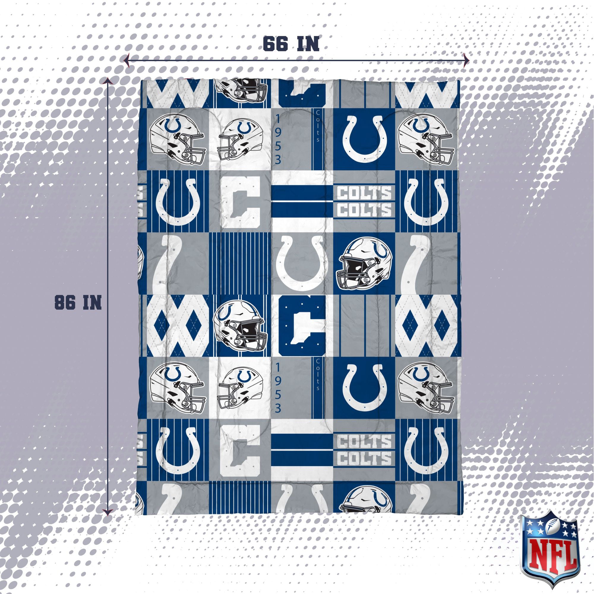 Pegasus Indianapolis Colts Patchwork Plaid Two-Piece Twin/Twin XL Bed in a Bag Set