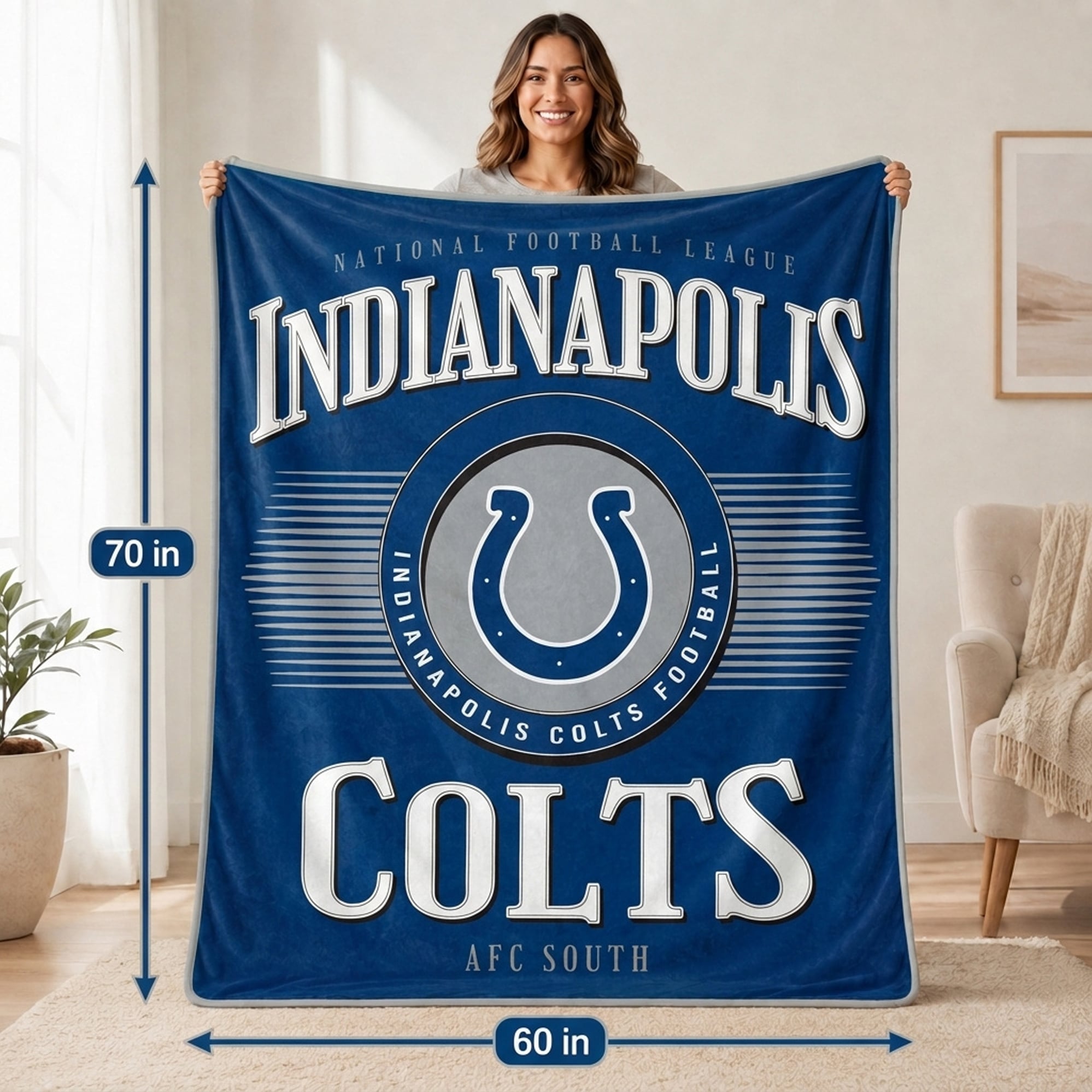 Couverture ultra douce Pegasus Indianapolis Colts Spotlight Arch 60" x 70"