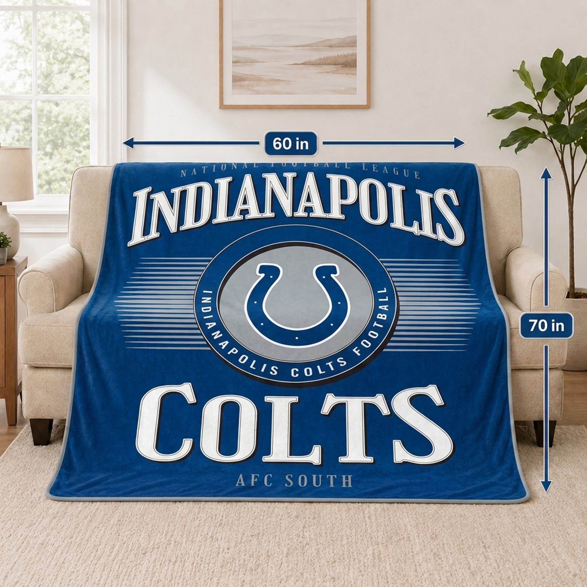 Couverture ultra douce Pegasus Indianapolis Colts Spotlight Arch 60" x 70"