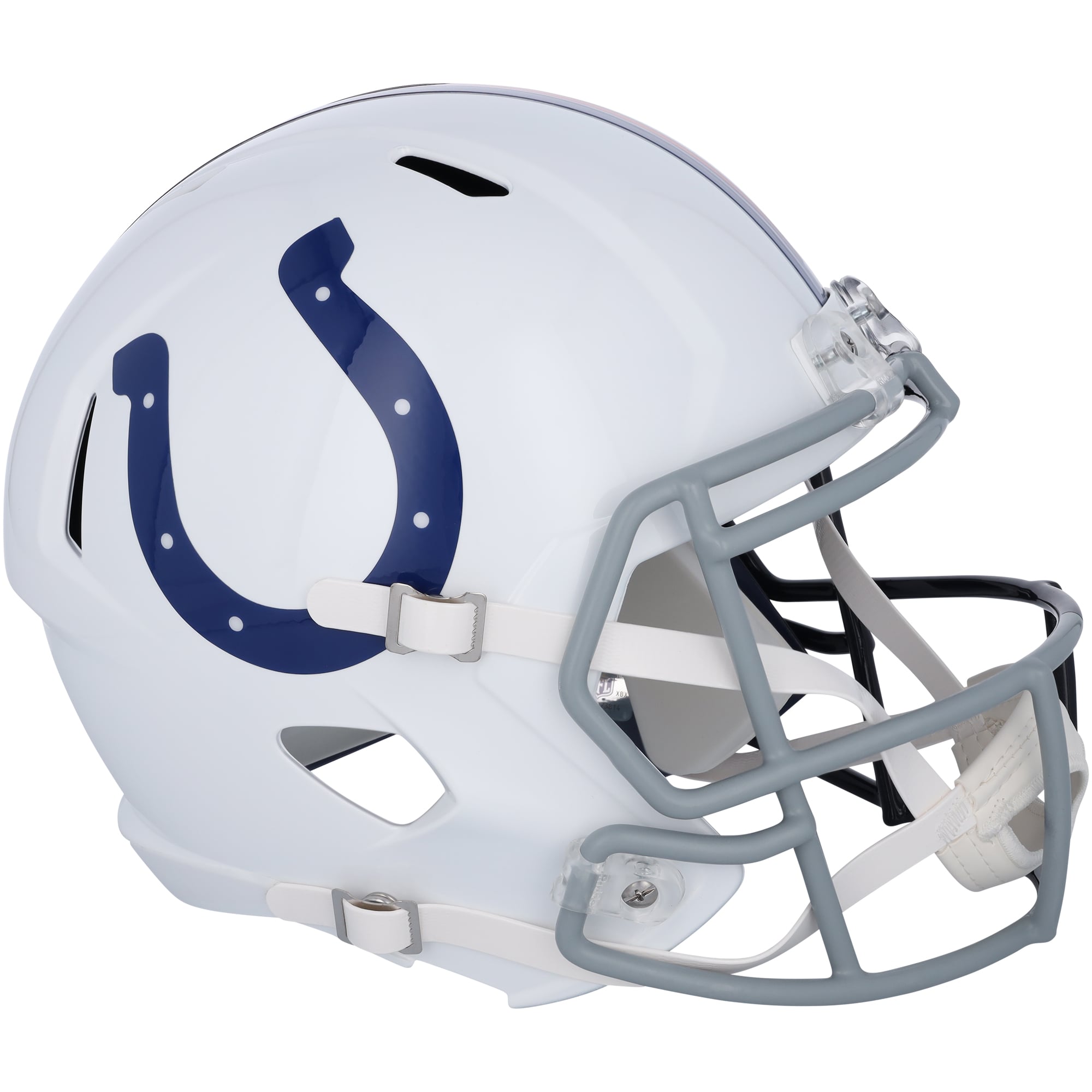 Casque réplique demi-moitié Riddell Speed ​​autographié par Peyton Manning Indianapolis Colts et Denver Broncos - Signature du côté Indianapolis