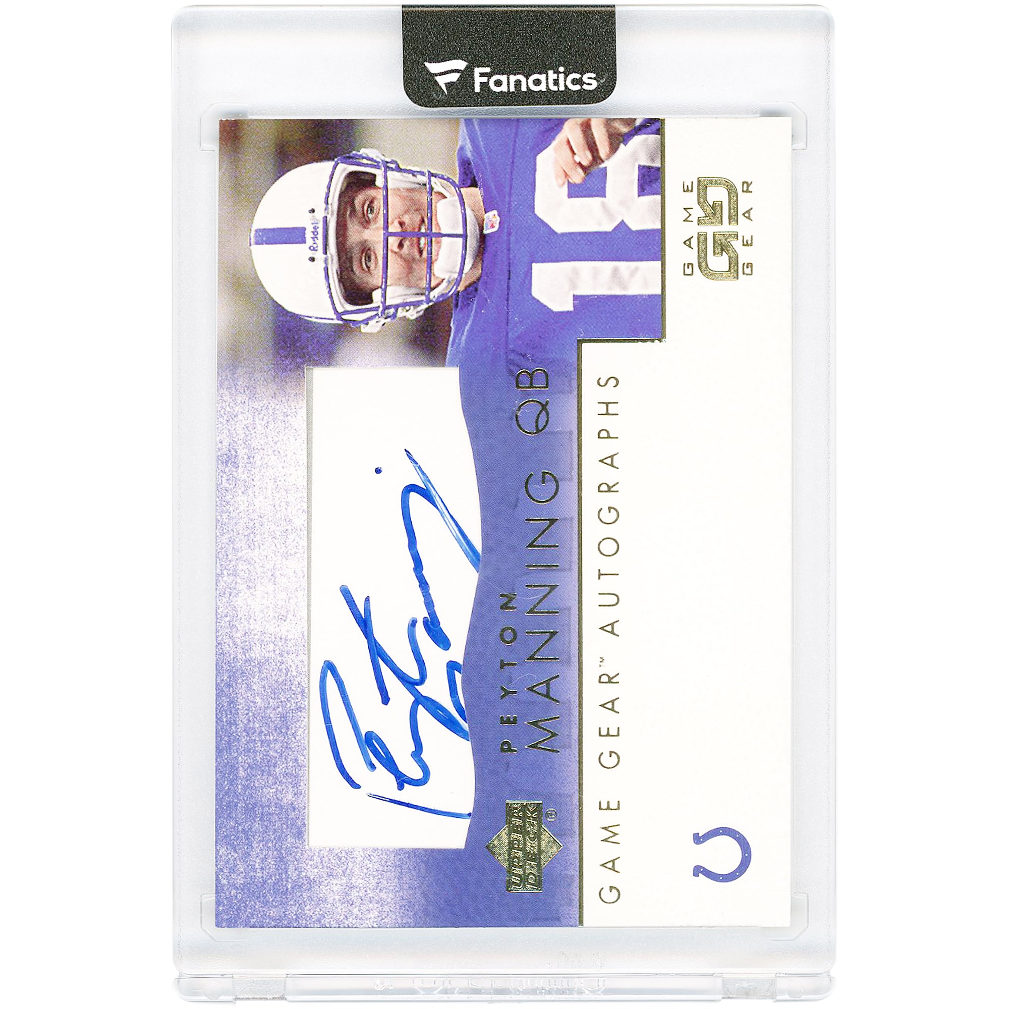 Peyton Manning Indianapolis Colts Autographed 2001 Upper Deck UD Game Gear #PM-GS Card