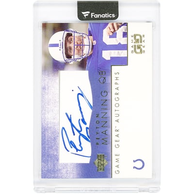Peyton Manning Indianapolis Colts Autographed 2001 Upper Deck UD Game Gear #PM-GS Card