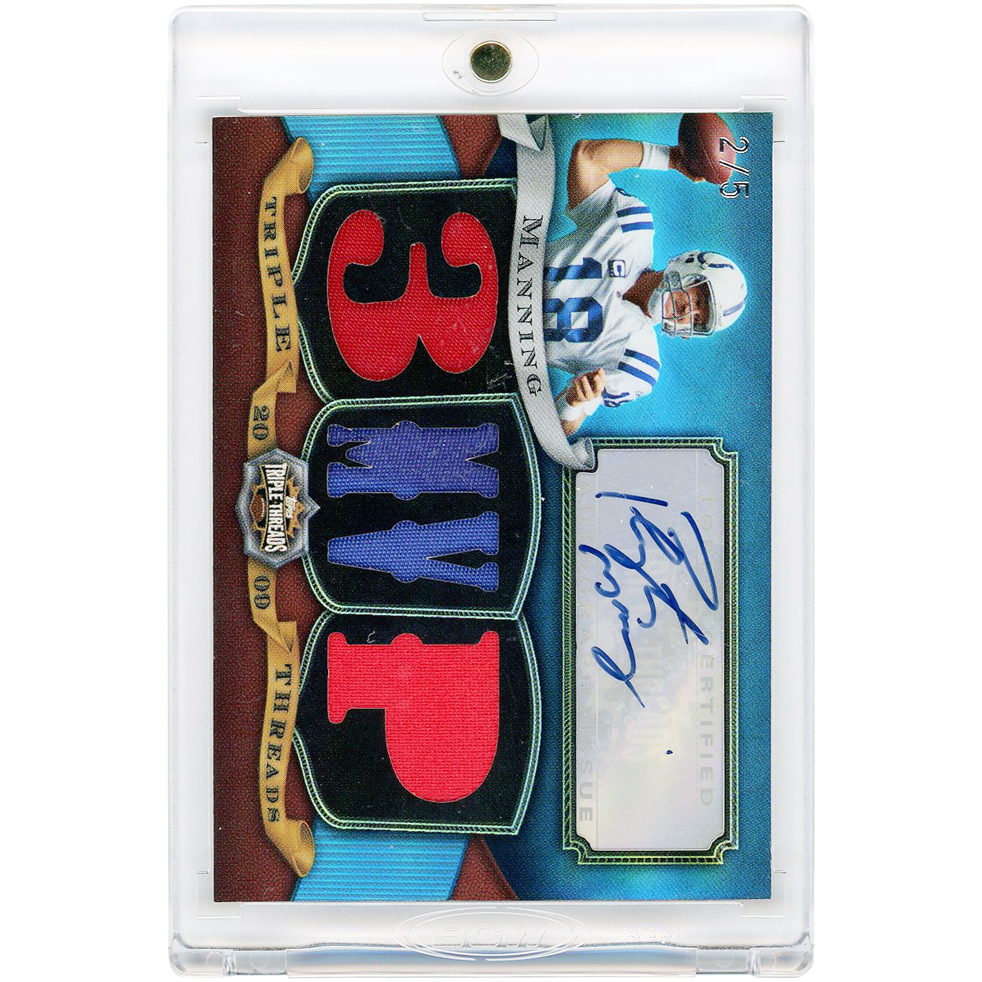 Peyton Manning Indianapolis Colts Autographed 2009 Topps Triple Threads Game-Worn Relic #TTRA-36 #2/5 Card