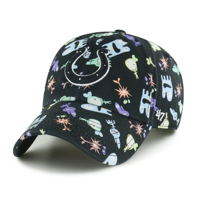 Indianapolis Colts '47 Preschool Space Critter Clean Up Adjustable Hat - Black