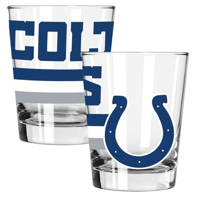 Indianapolis Colts The Memory Company Two-Piece 15oz. Big Stripes Double Old Fashioned Glass Set