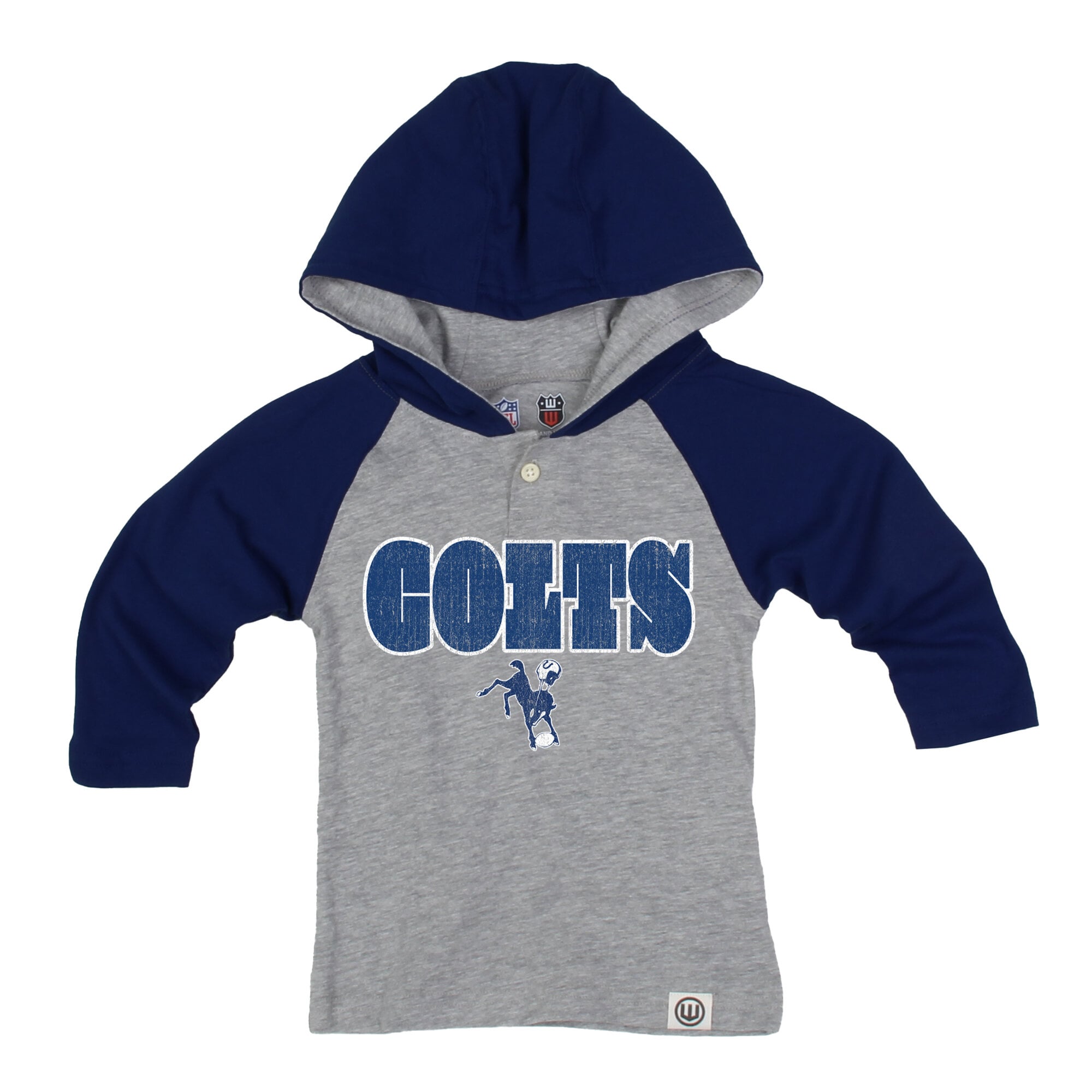 Ensemble sweat à capuche et pantalon de survêtement Henley gris chiné/bleu marine Indianapolis Colts pour tout-petits Wes Willy