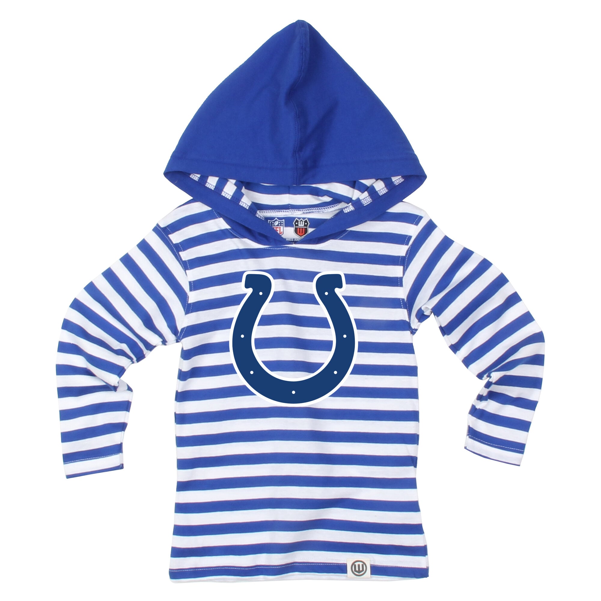 Ensemble pour tout-petit Wes & Willy Royal Indianapolis Colts à rayures : haut manches longues et pantalon capuche.
