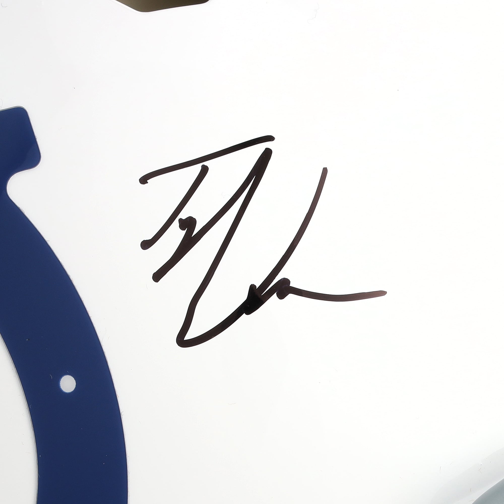 Casque Riddell Speed ​​Authentic autographié par Tyler Warren (Indianapolis Colts) - Illustration de Shawn Voelker - NF70444432