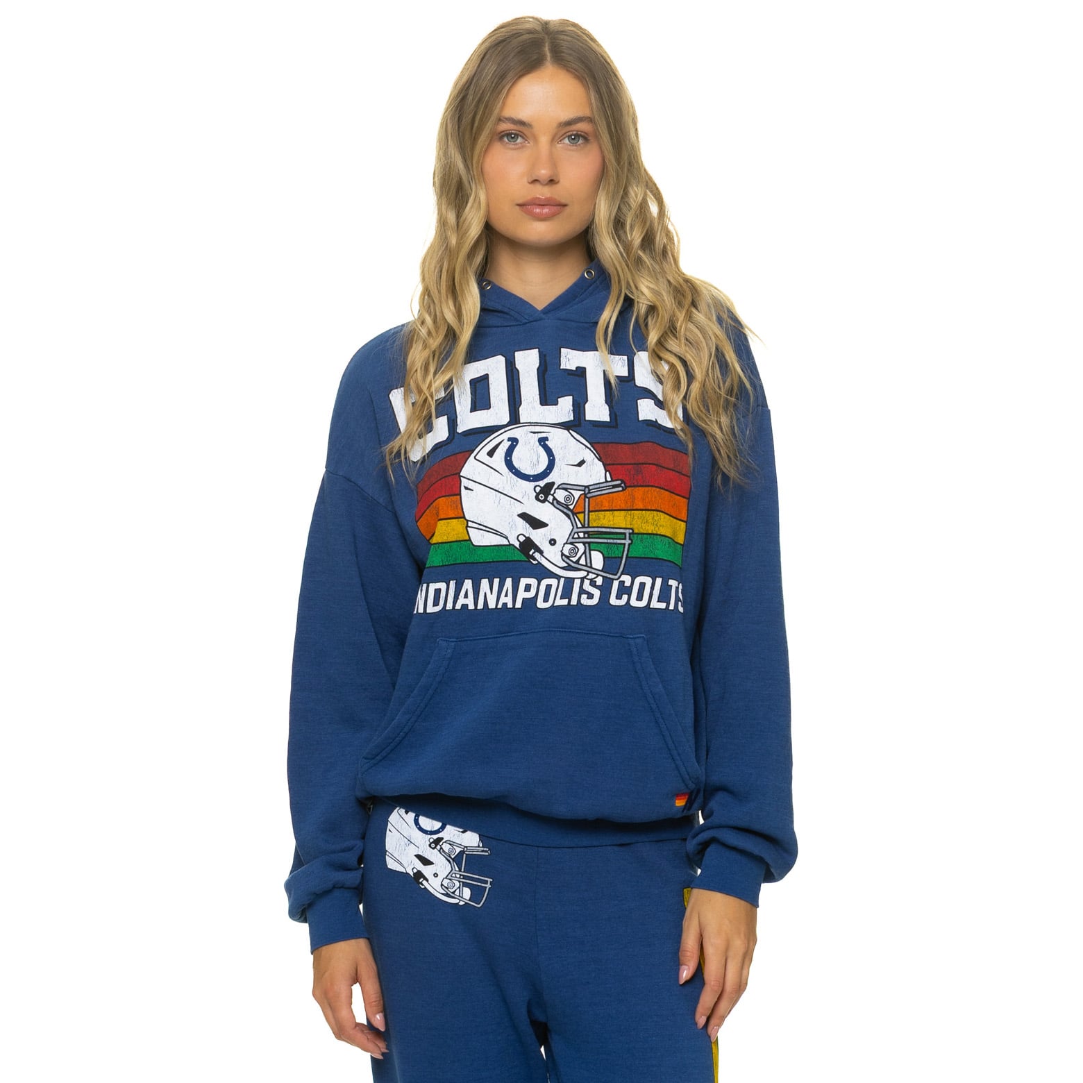 Sweat à capuche unisexe Aviator Nation Royal Indianapolis Colts Relaxed Tri-Blend