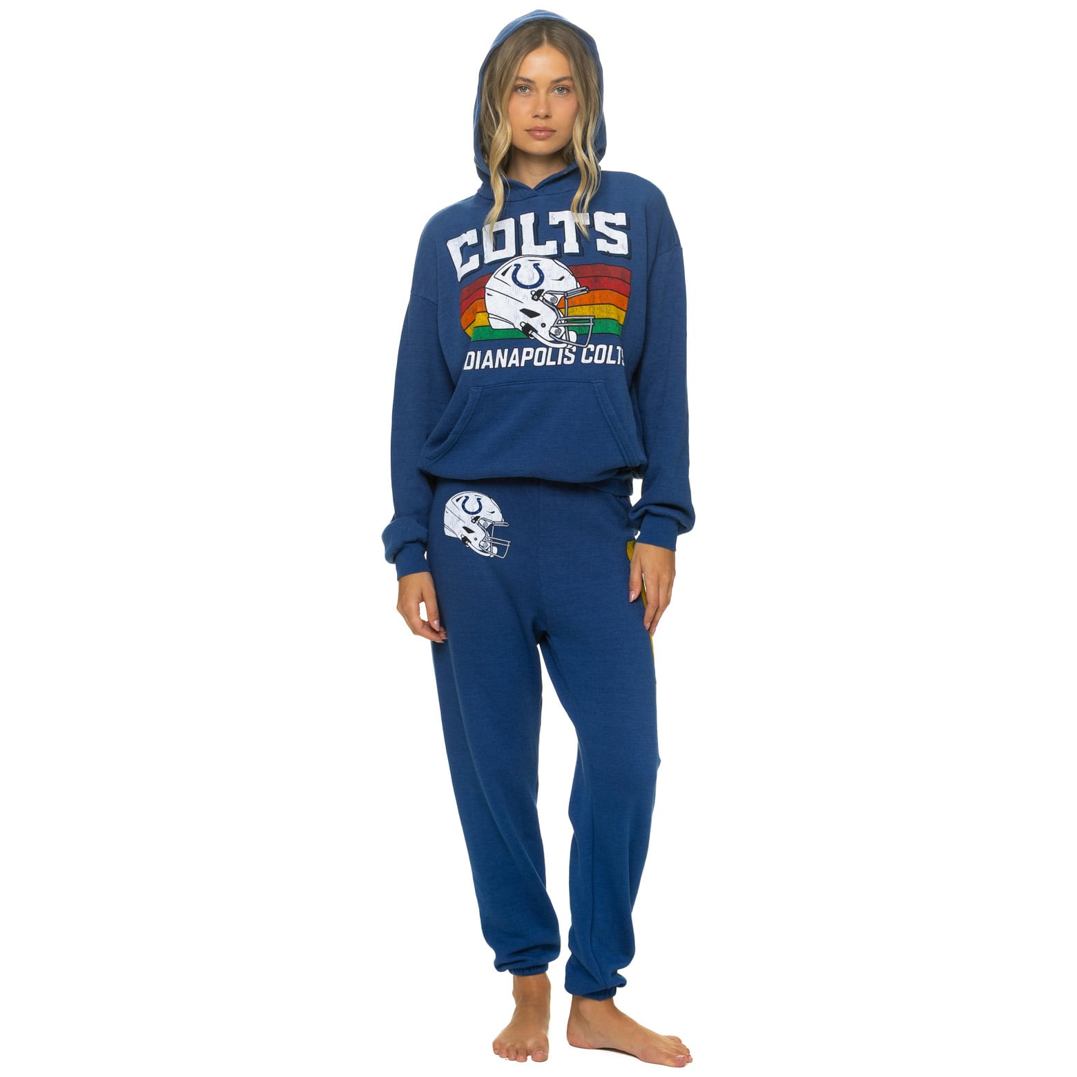 Sweat à capuche unisexe Aviator Nation Royal Indianapolis Colts Relaxed Tri-Blend
