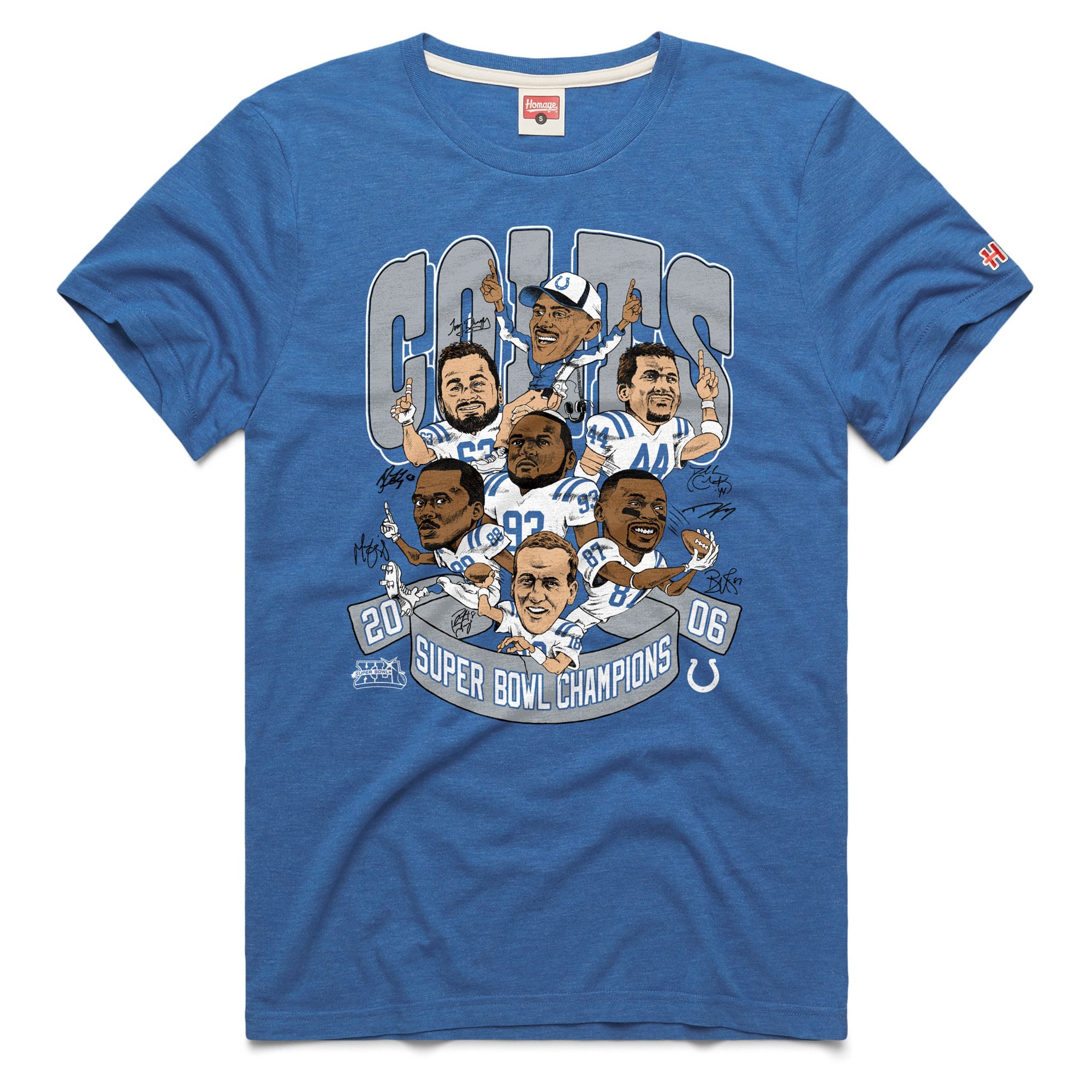 T-shirt unisexe Hommage Royal Indianapolis Colts Super Bowl XLI en mélange de trois matières