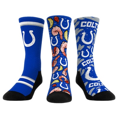  Indianapolis Colts Rock Em Unisex Fan Favorite Three-Pack Crew Sock Set - Blue