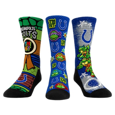  Indianapolis Colts Rock Em Unisex TMNT Three-Pack Crew Sock Set - Blue